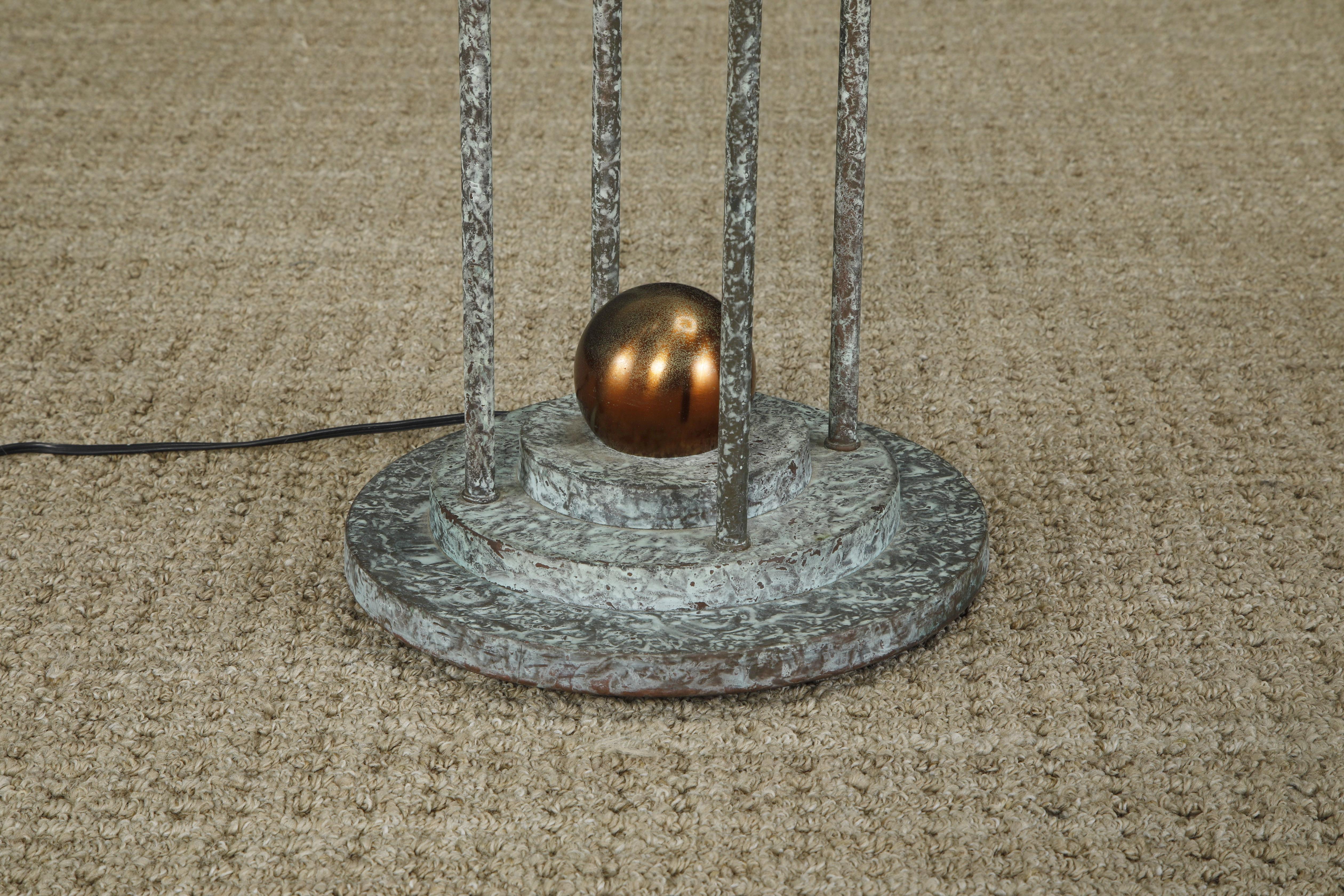 Lampade da terra postmoderne in rame di Jim Bindman per Rainbow Lamp, anni '80, firmate in vendita 7