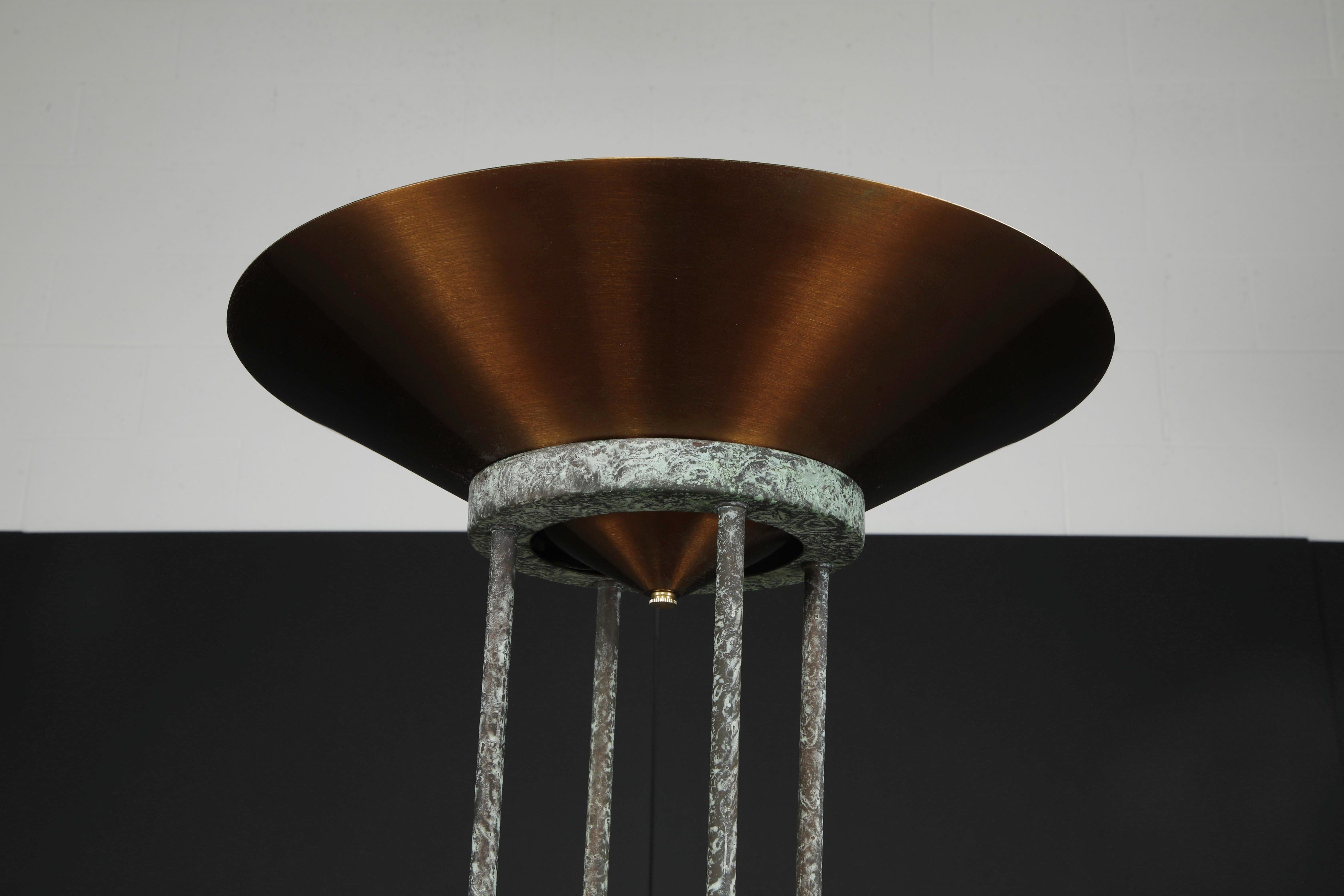 Americano Lampade da terra postmoderne in rame di Jim Bindman per Rainbow Lamp, anni '80, firmate in vendita