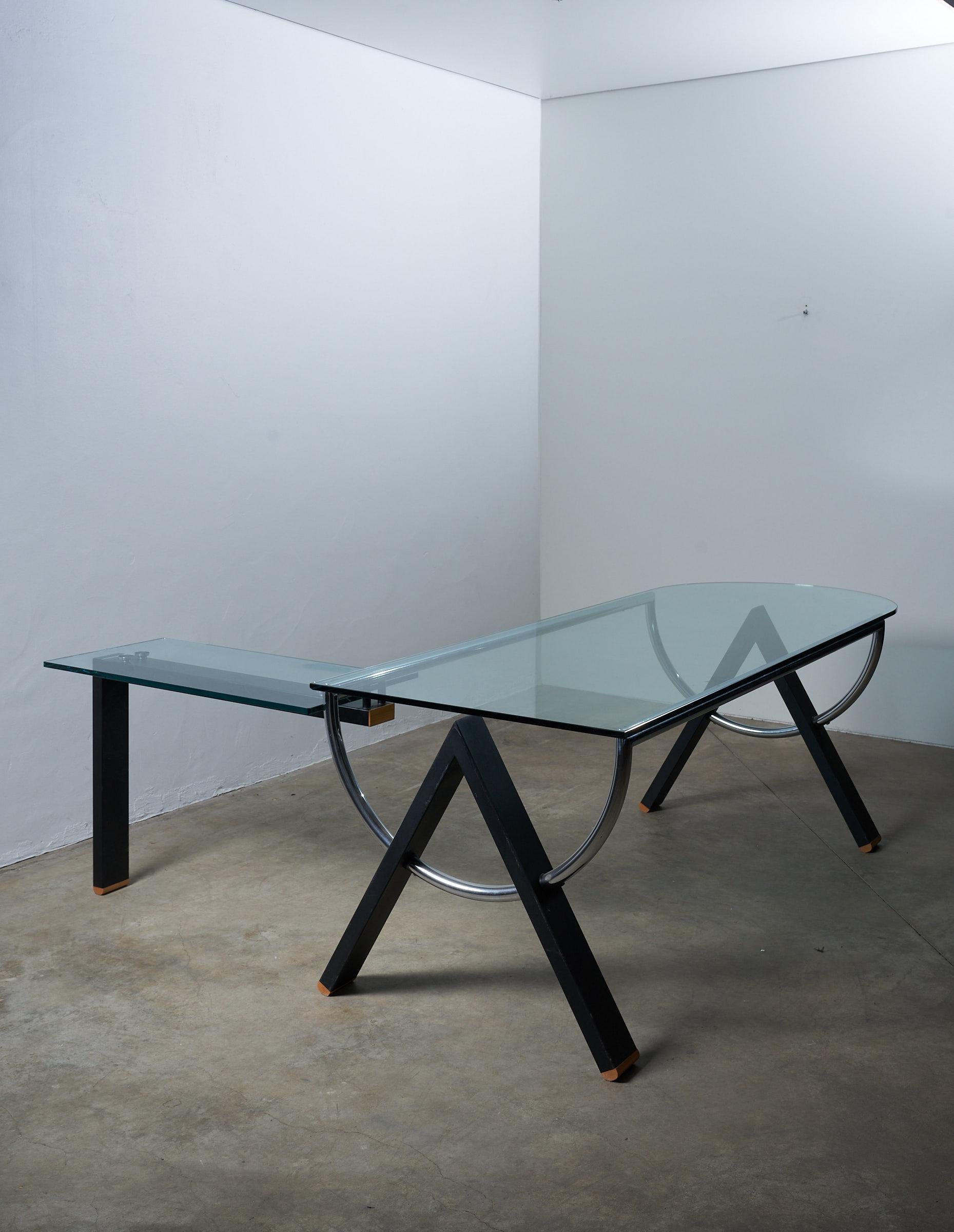 Postmoderne The Moderns Corner Desk Glass en vente