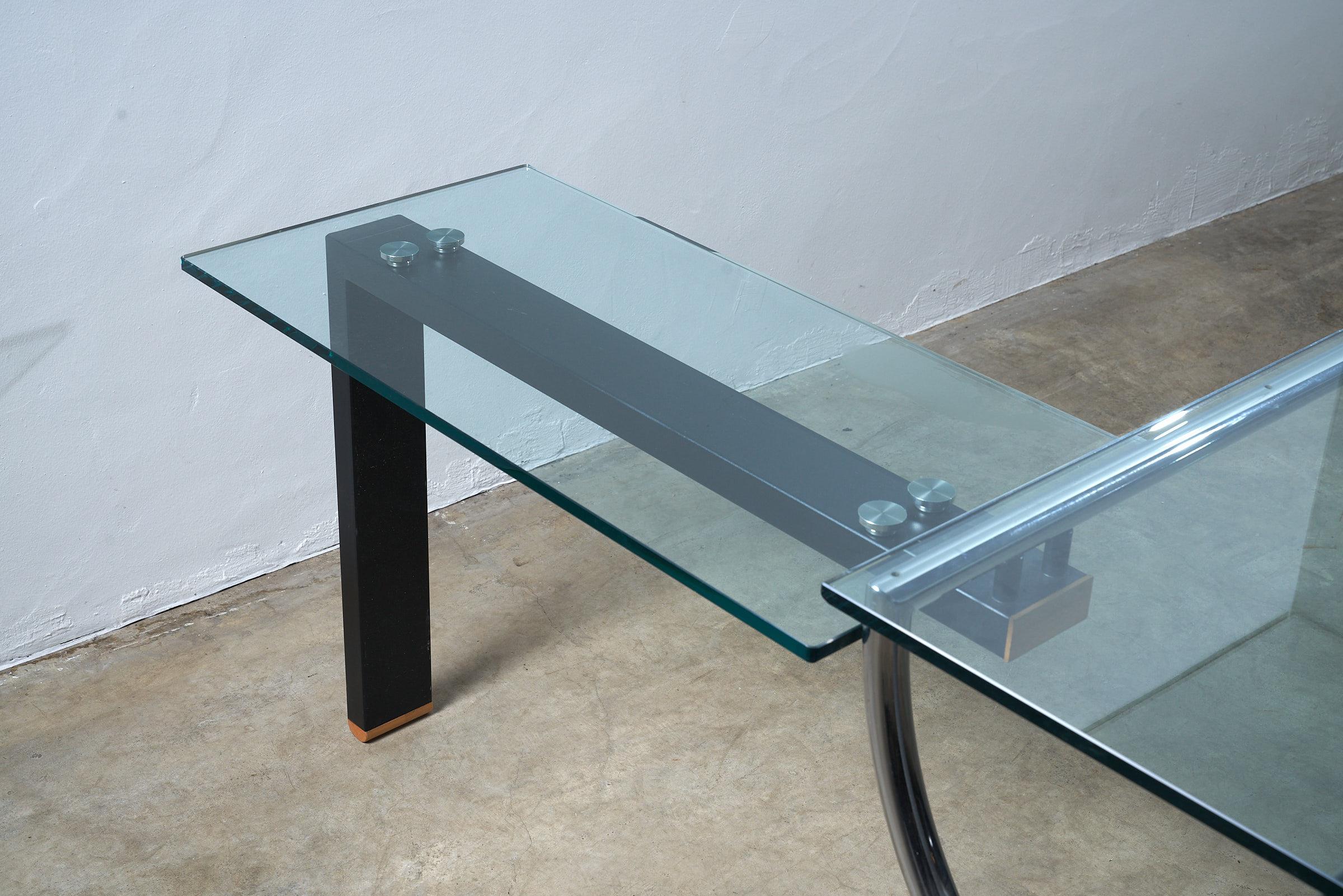 Post-Modern Post Modern Corner Desk Glass For Sale