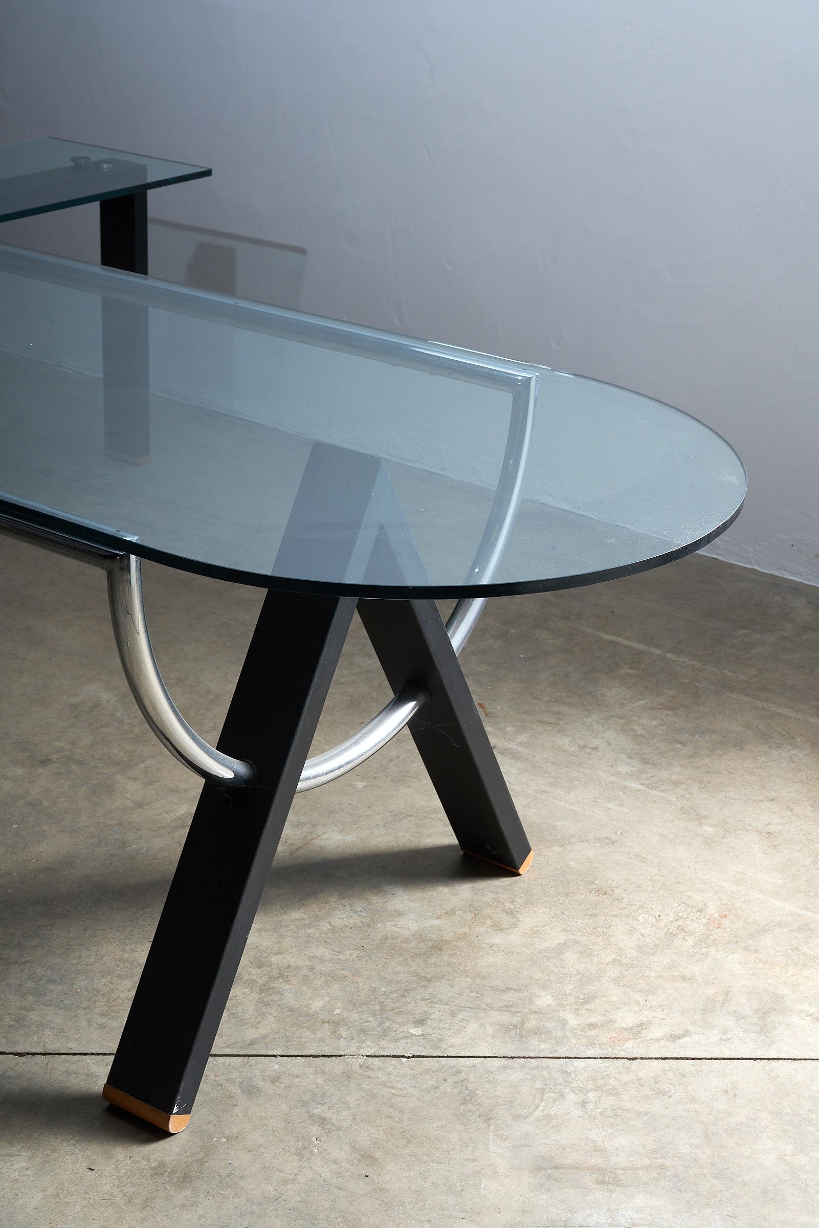 The Moderns Corner Desk Glass Bon état - En vente à Mortsel, BE