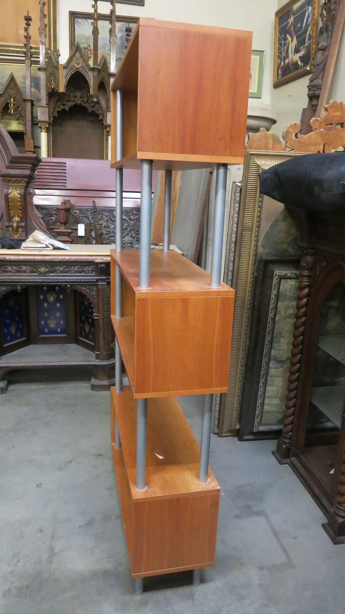 Post Modern Cubist Steel Rod Book Shelf, Circa 1990 In Excellent Condition For Sale In Van Nuys, CA