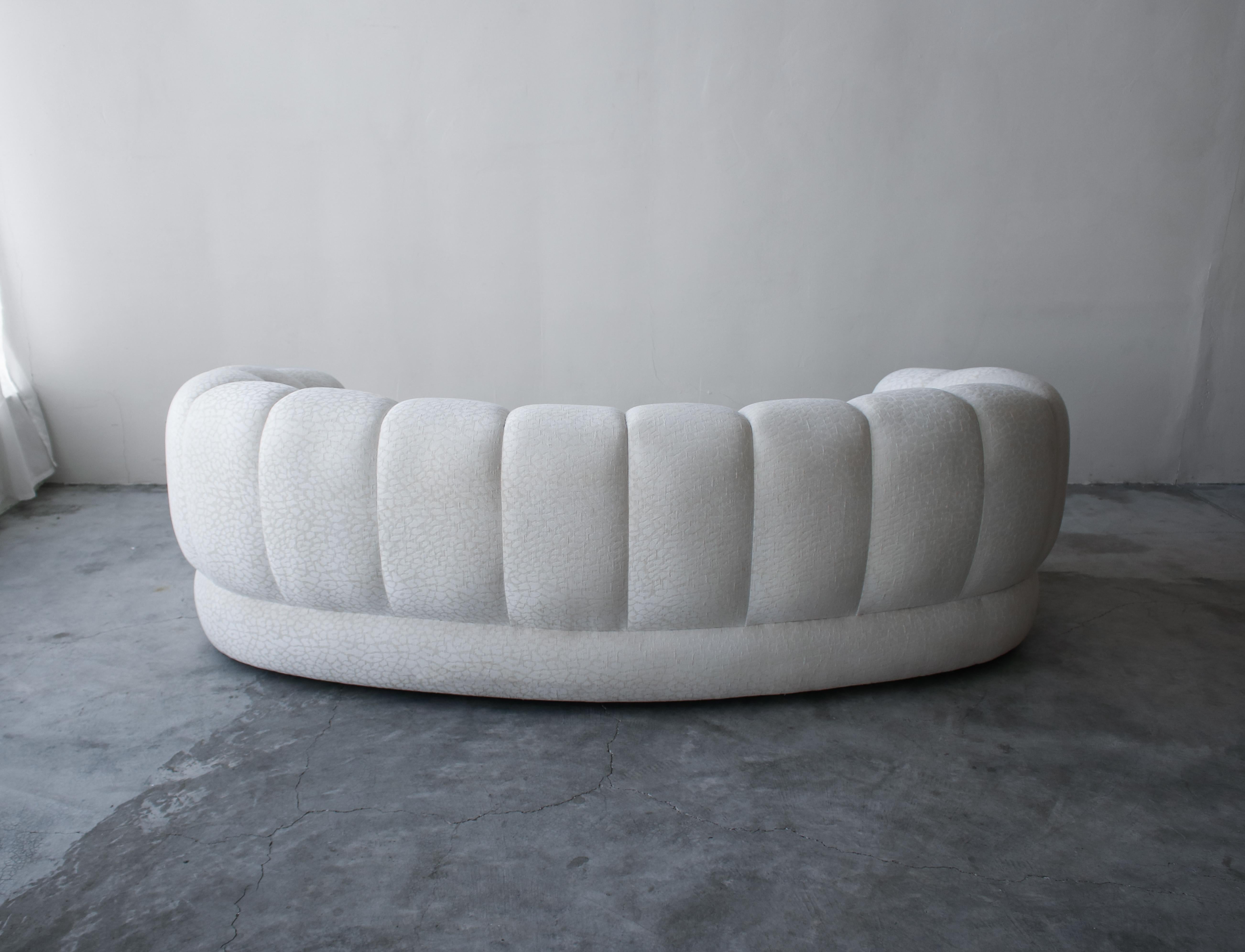 Post-Modern Postmodern Curved Channel Back Sofa and Ottoman