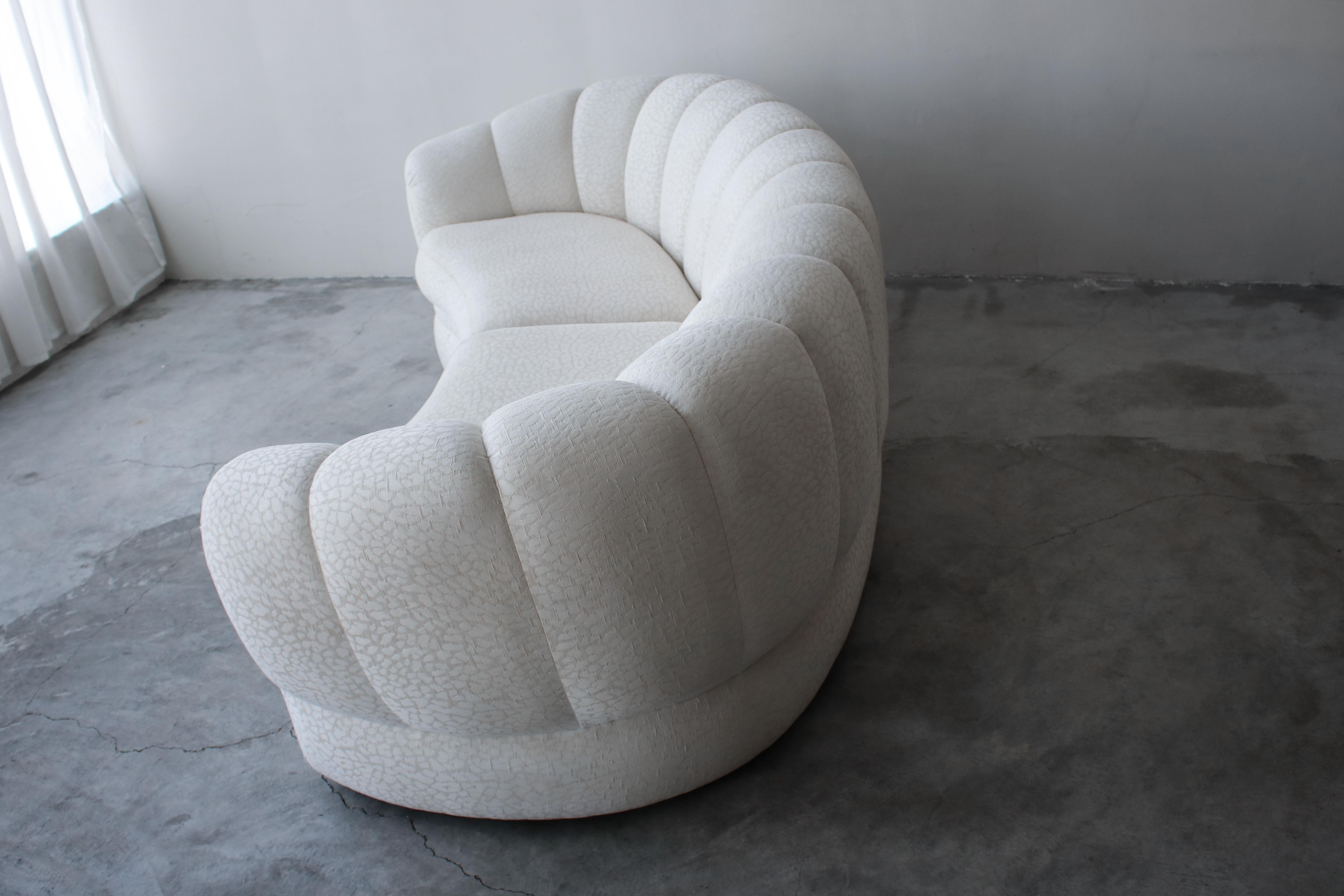 Postmodern Curved Channel Back Sofa and Ottoman In Good Condition In Las Vegas, NV