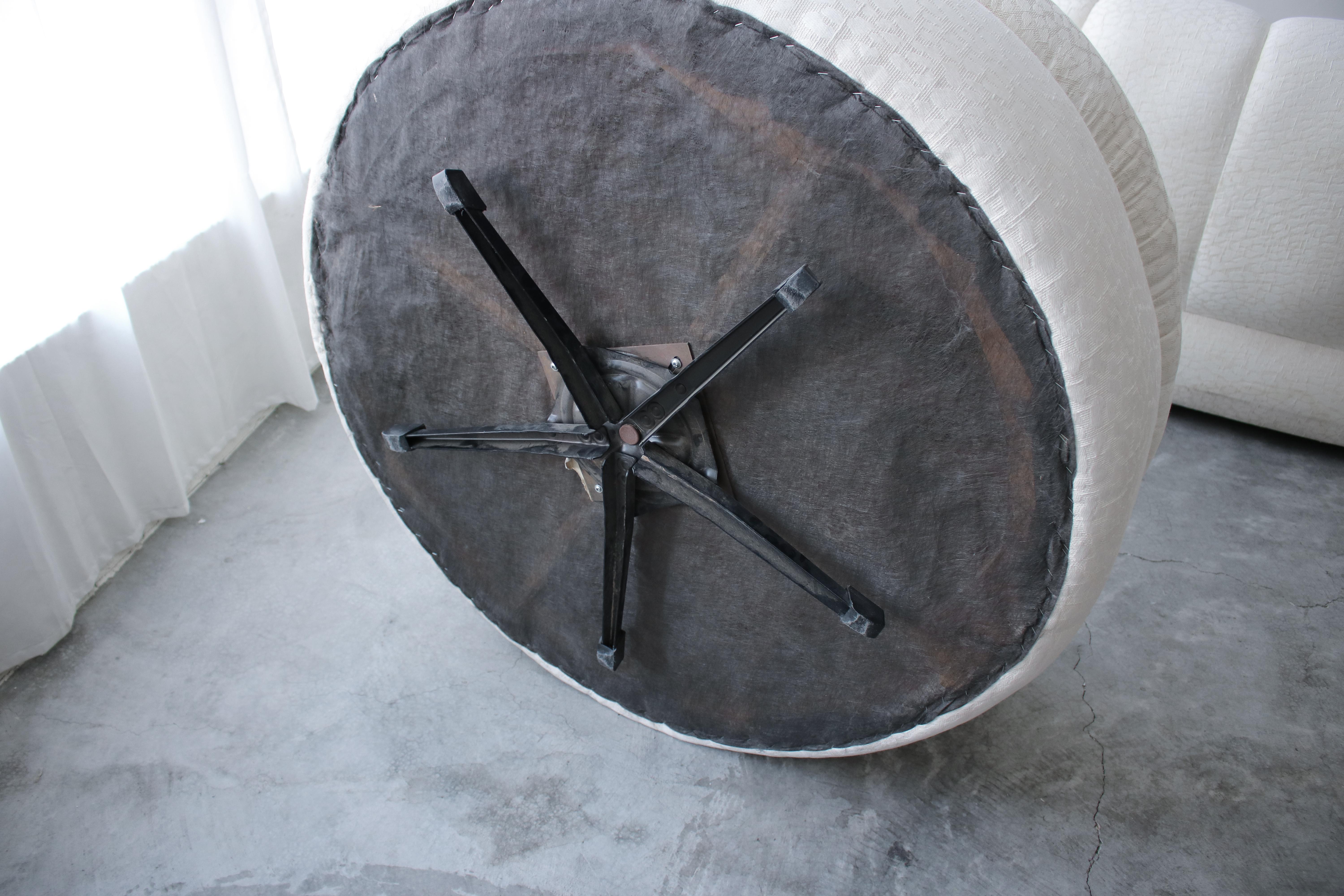 20th Century Postmodern Curved Channel Back Sofa and Ottoman