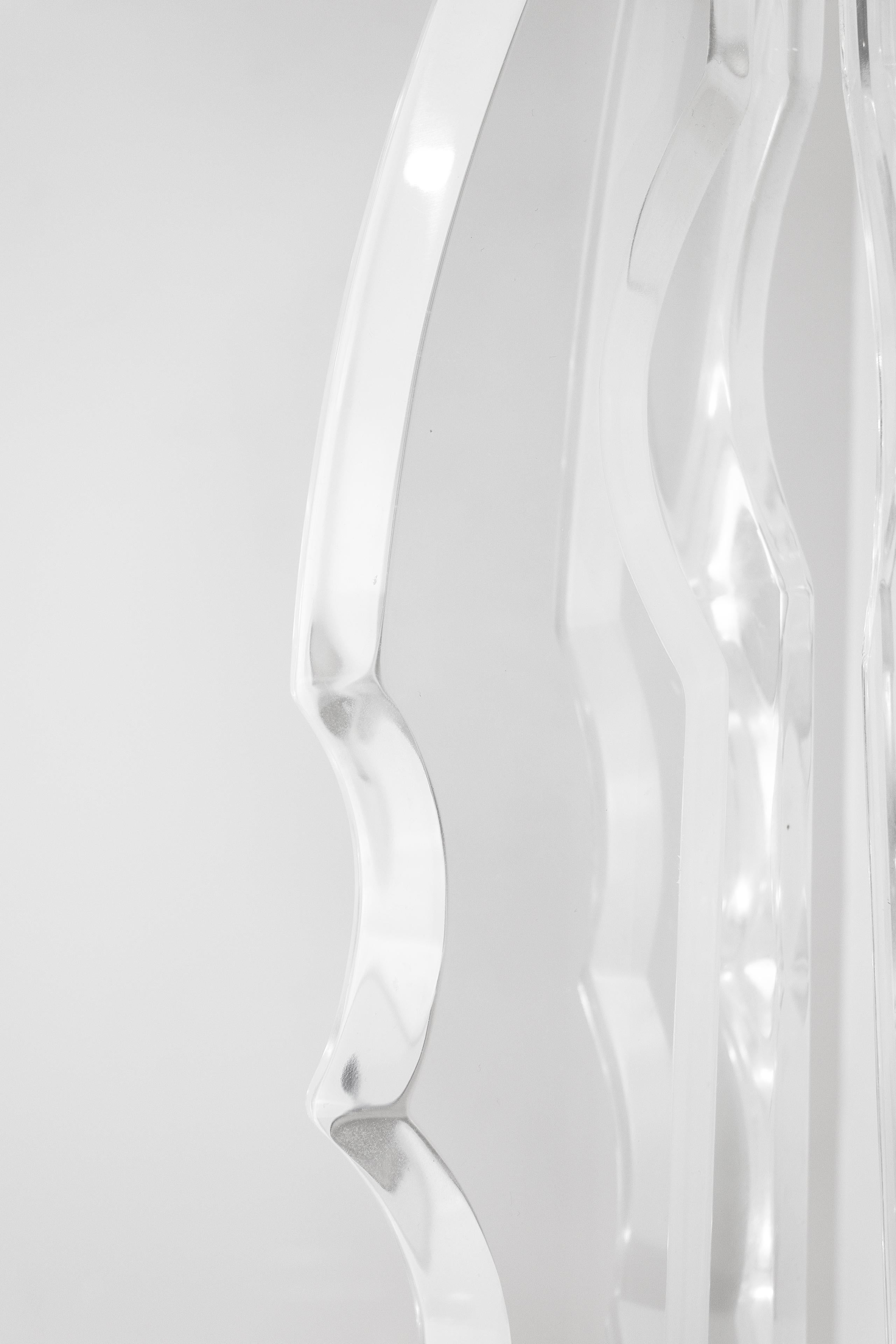 Post Modern Curved Lucite Table Sculpture Van Teal Style For Sale 1