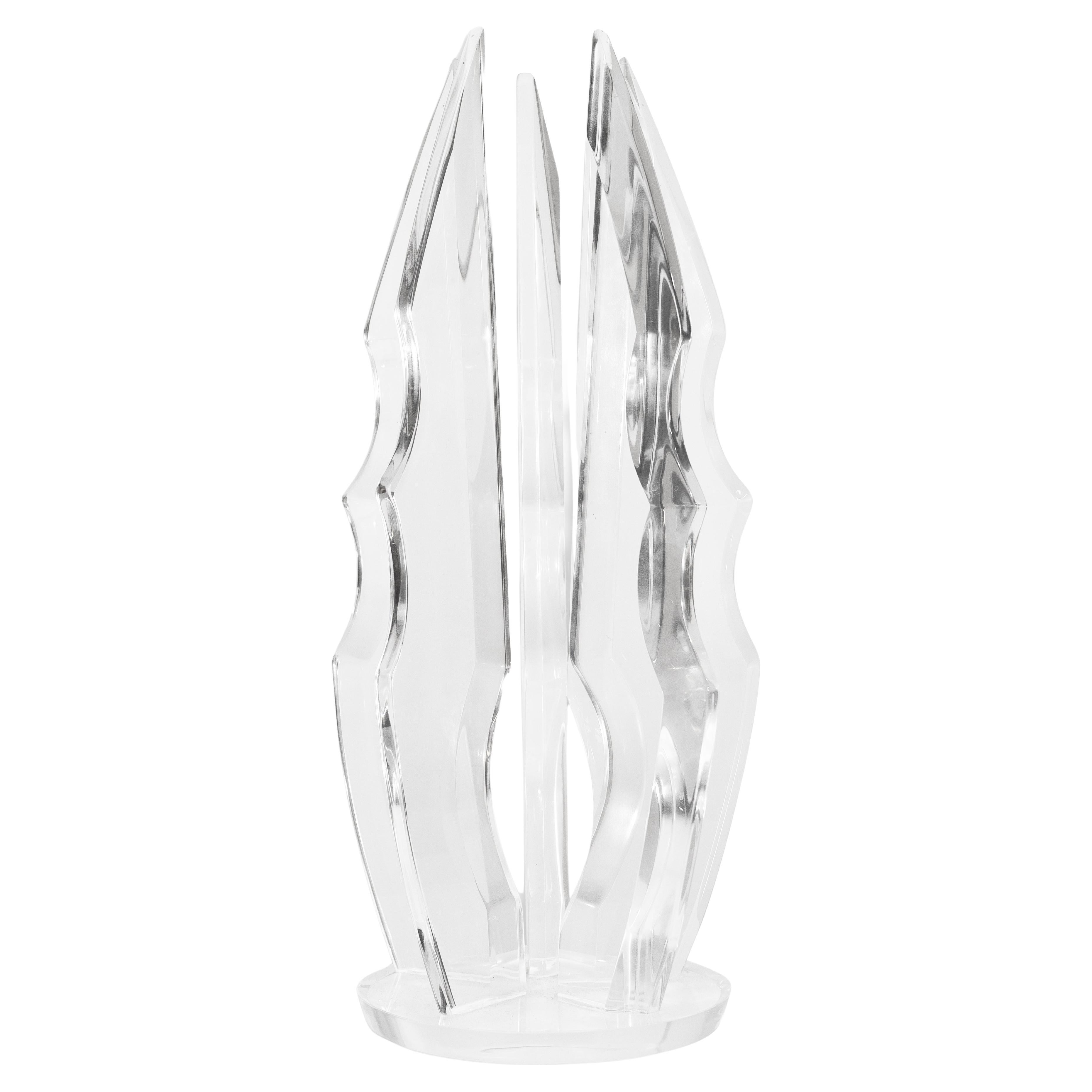 Postmoderne geschwungene Lucite-Tischskulptur im Van Teal-Stil