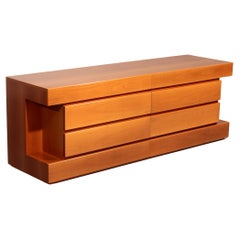 Postmoderne maßgefertigte 8 Schubladen schwebende Kommode, blondes geometrisches Design, Italien