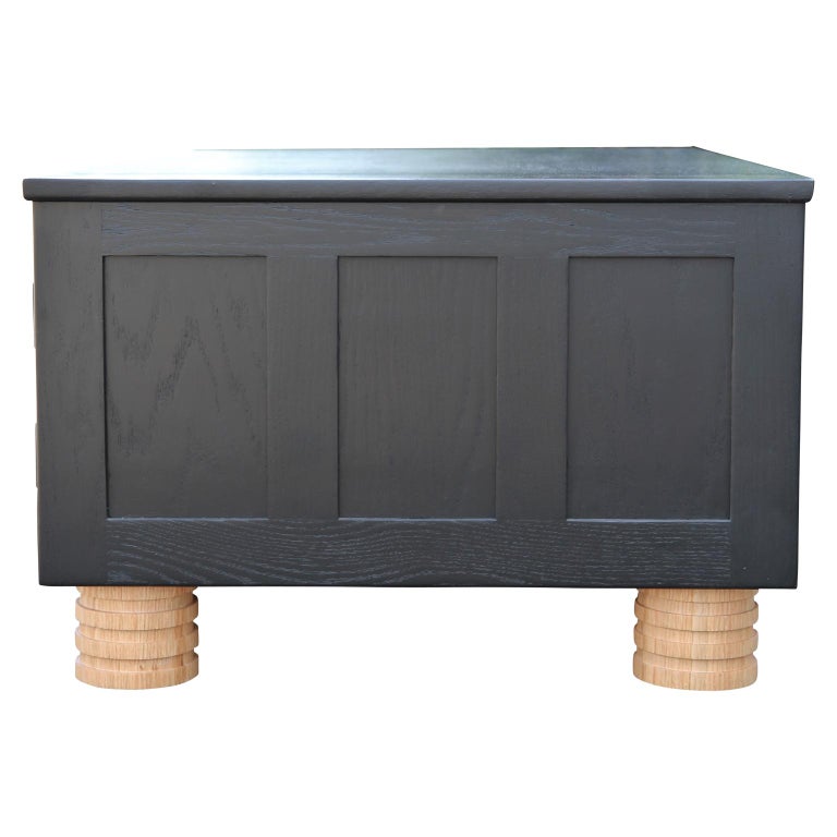 Postmodern Custom Black Stained Oak Custom Flat File Coffee Table at 1stDibs