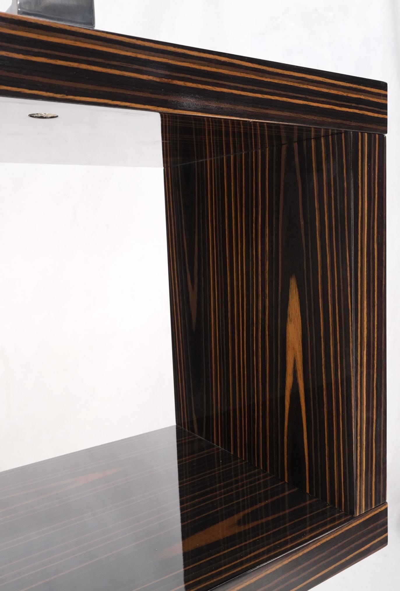 Unknown Post Modern Custom Design Zebra Wood & Chrome Etagere Bookcase Shelf Wall Unit For Sale