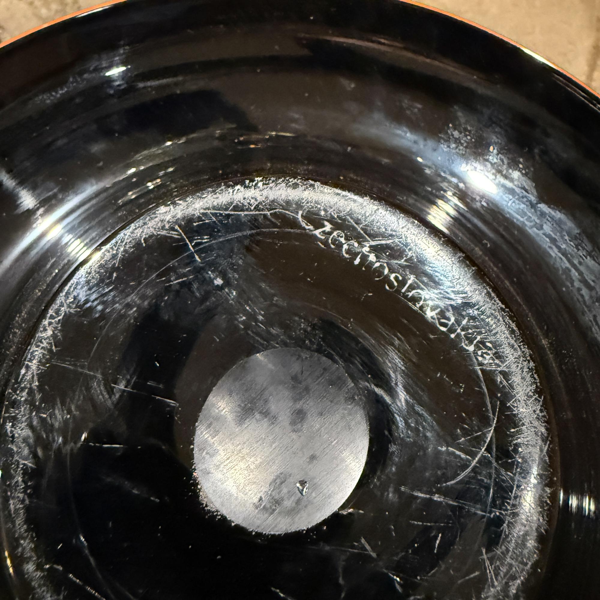 Post Modern Czechoslovakian Art Glass Orange Bowl For Sale 3