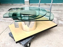 Post-Modern Dakota Jackson Self-Winding Coffee Table Chrome 1978 Vintage Chrome