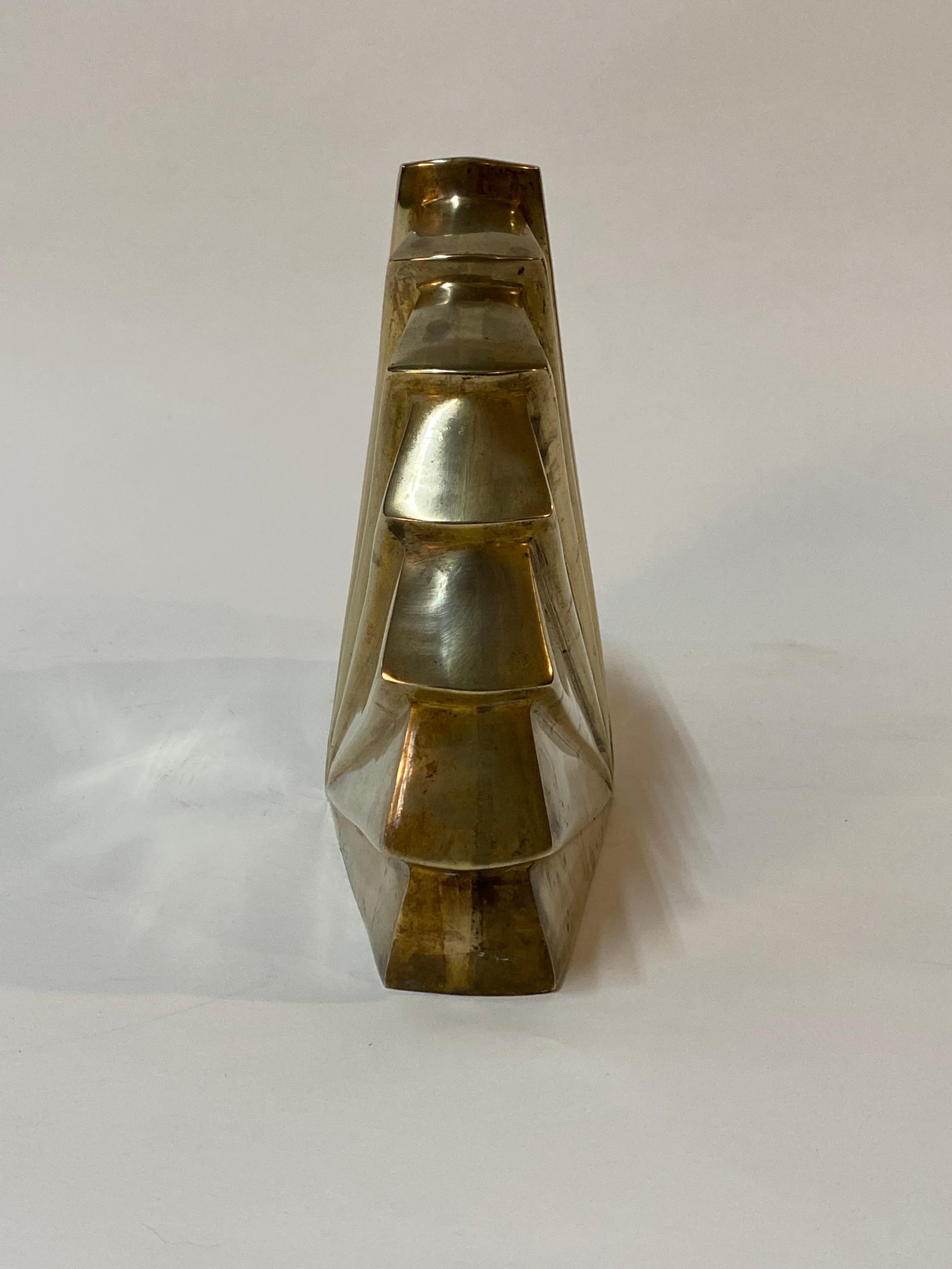 Post Modern Dara International Brass Fan Vase For Sale 1