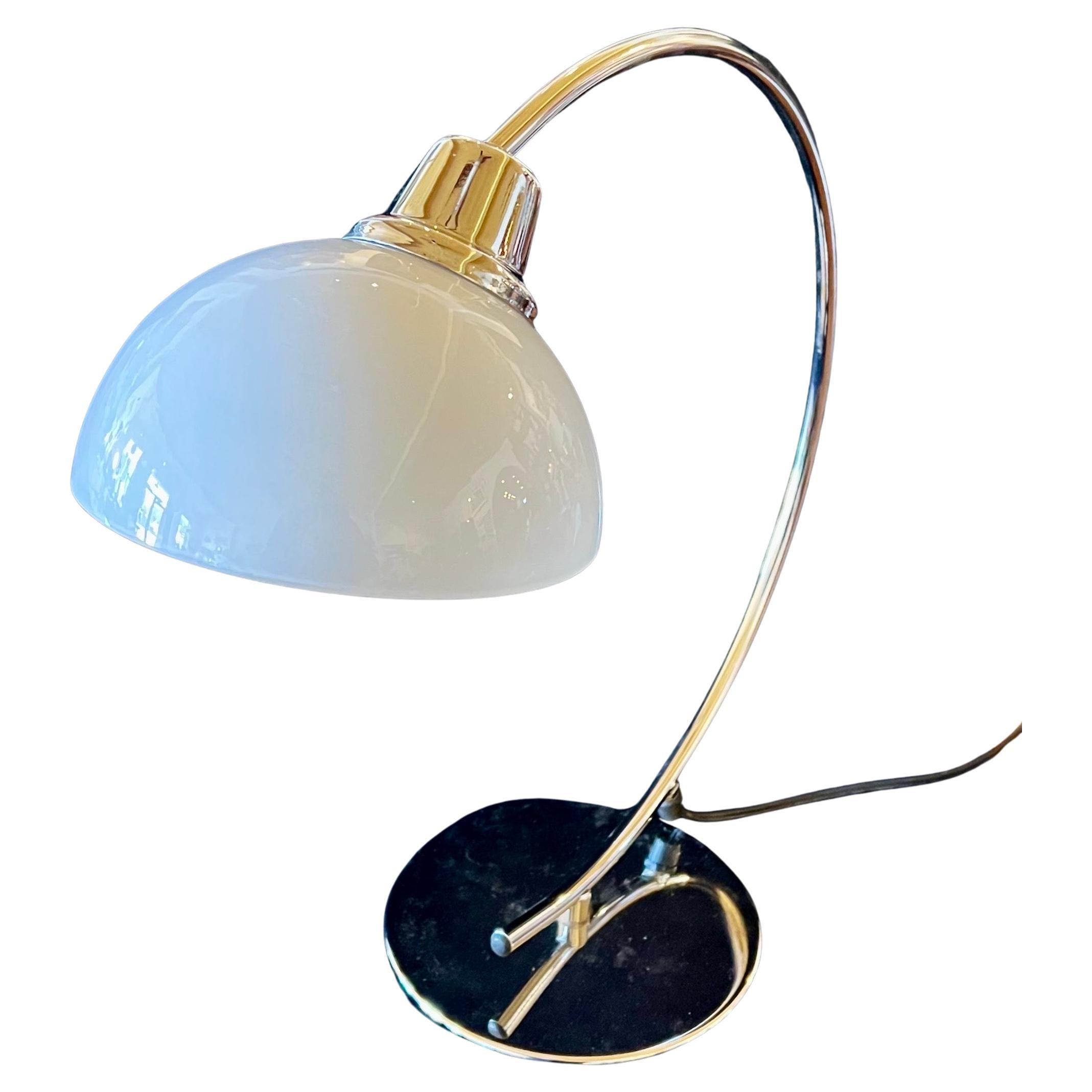 Post-Modern Post Modern Deco Style Chrome & Glass Desk table Lamp