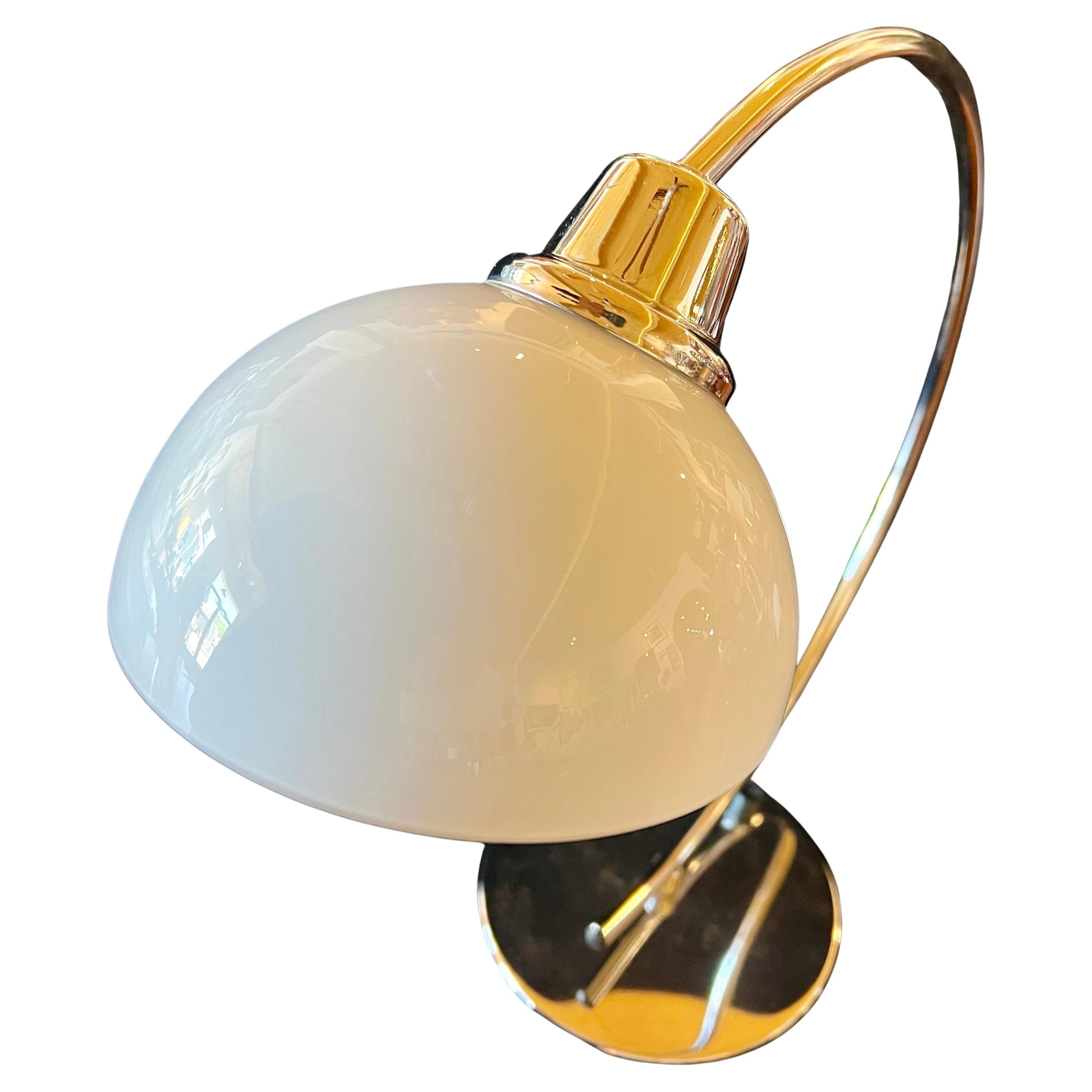 Swedish Post Modern Deco Style Chrome & Glass Desk table Lamp