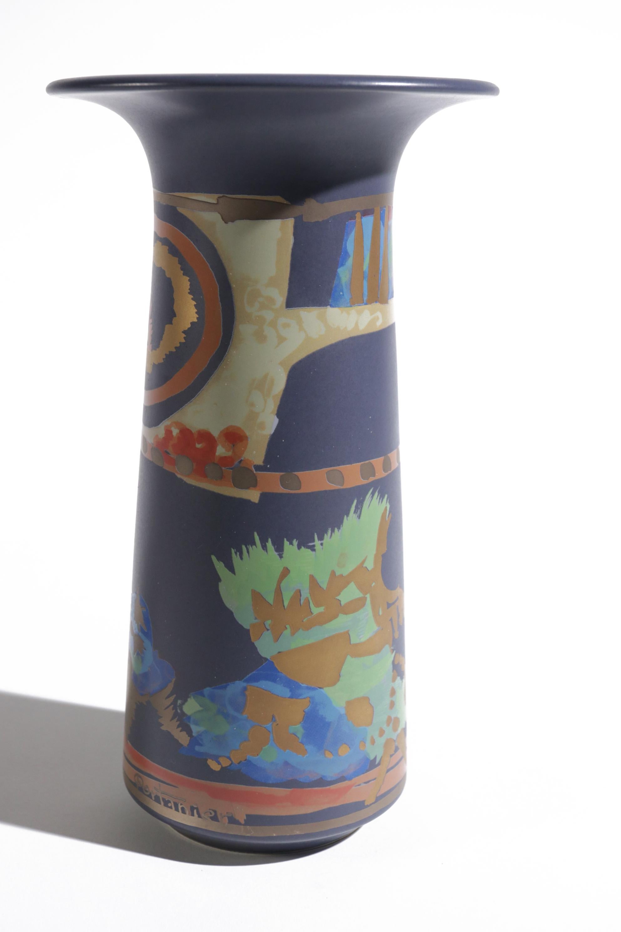 Porcelain Postmodern Design Rosenthal Gilbert Portanier Vase from the 1980s For Sale