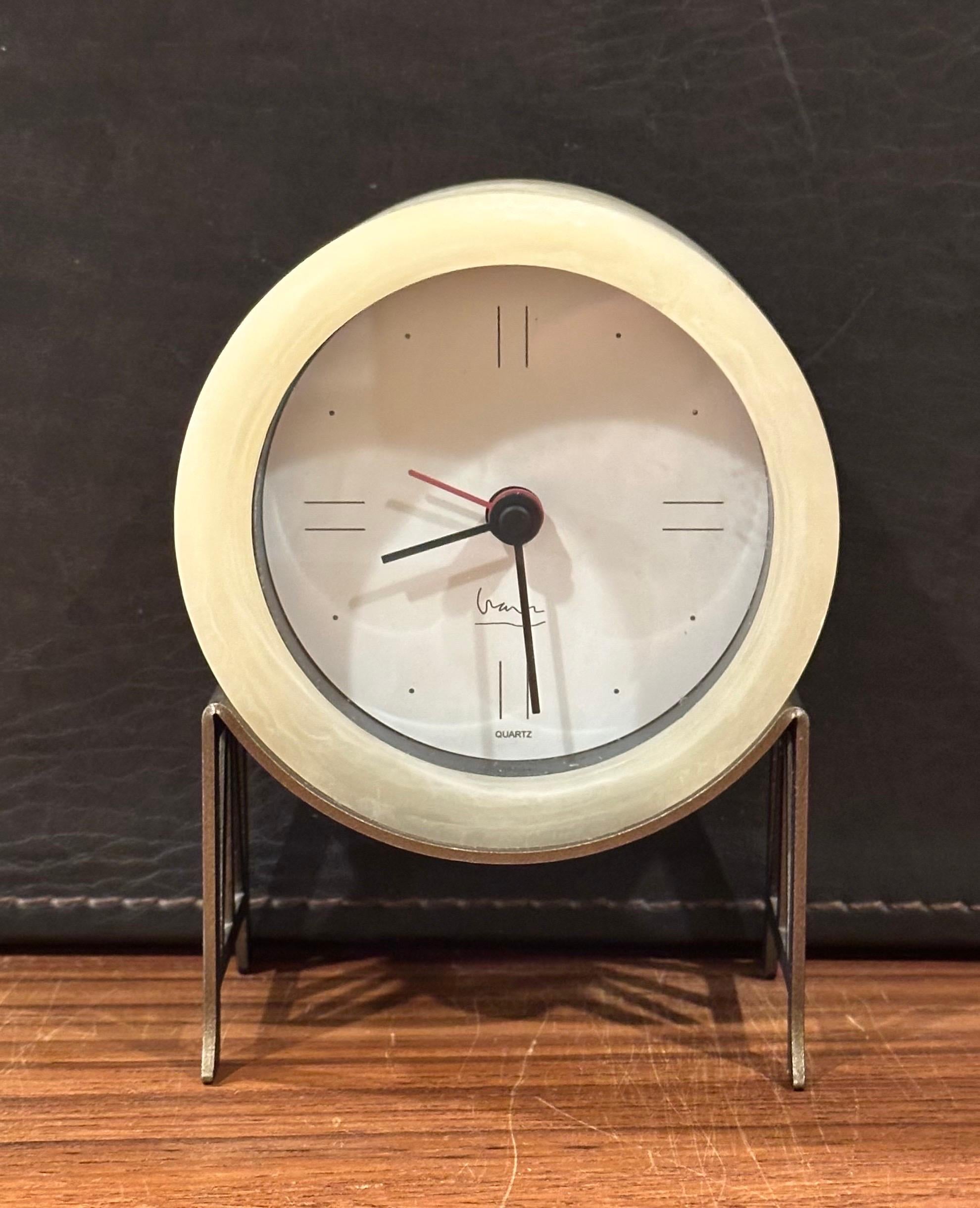 Metal Post-Modern Desk Clock by Michael Graves For Sale