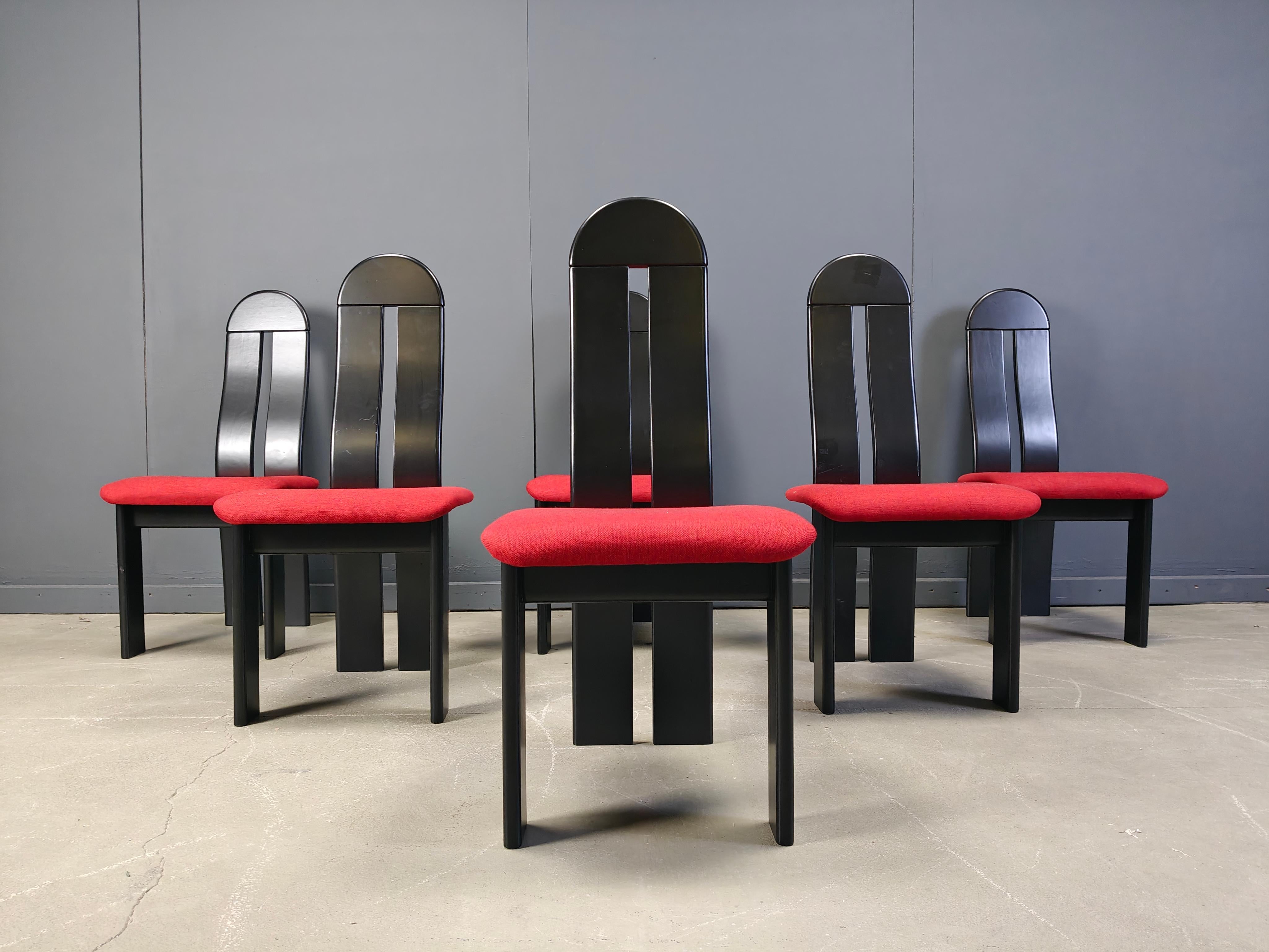 Post modern dining chairs, 1980s im Angebot 8