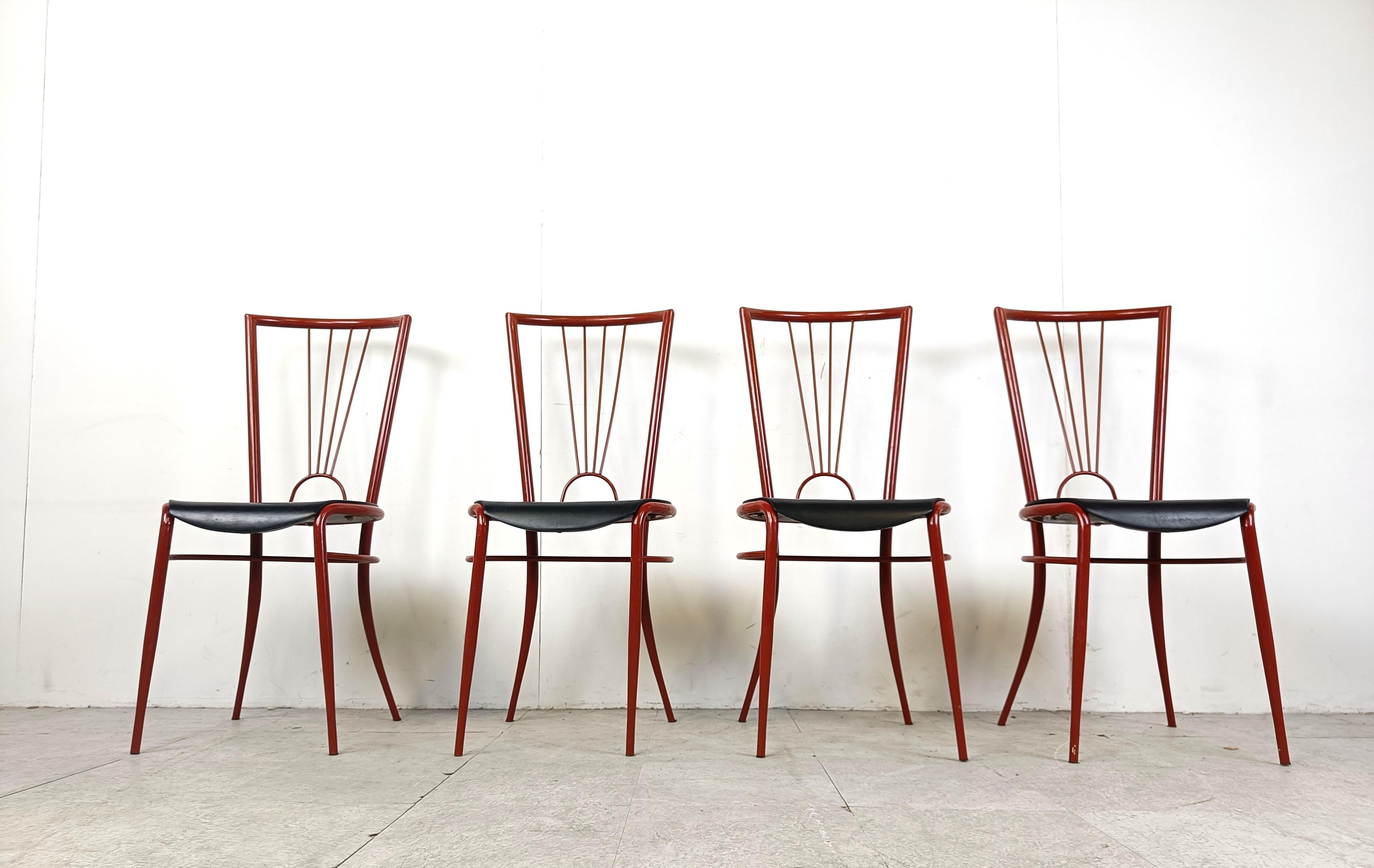 Italian Post modern dining chairs, 1980s For Sale