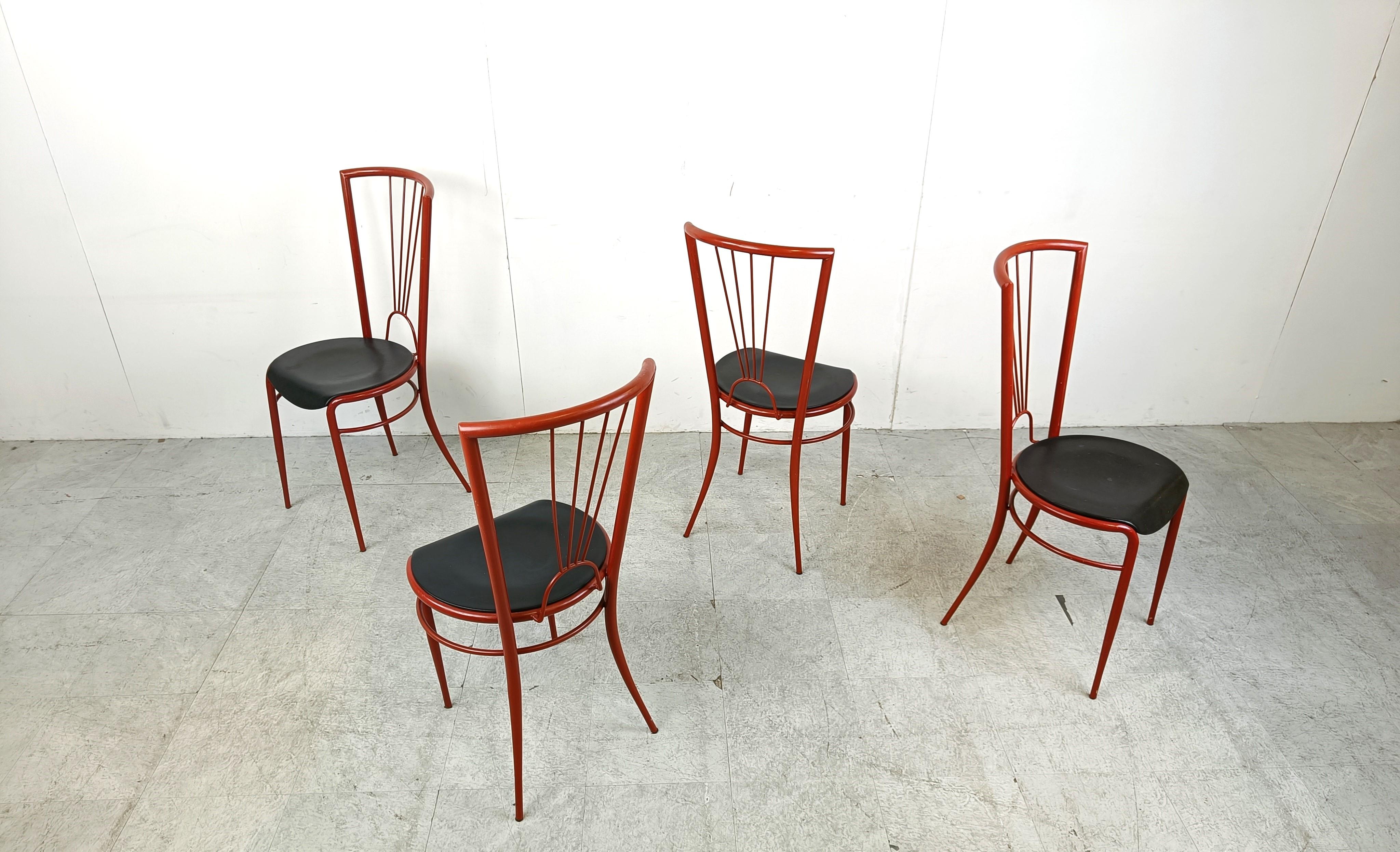 Post modern dining chairs, 1980s In Good Condition For Sale In HEVERLEE, BE