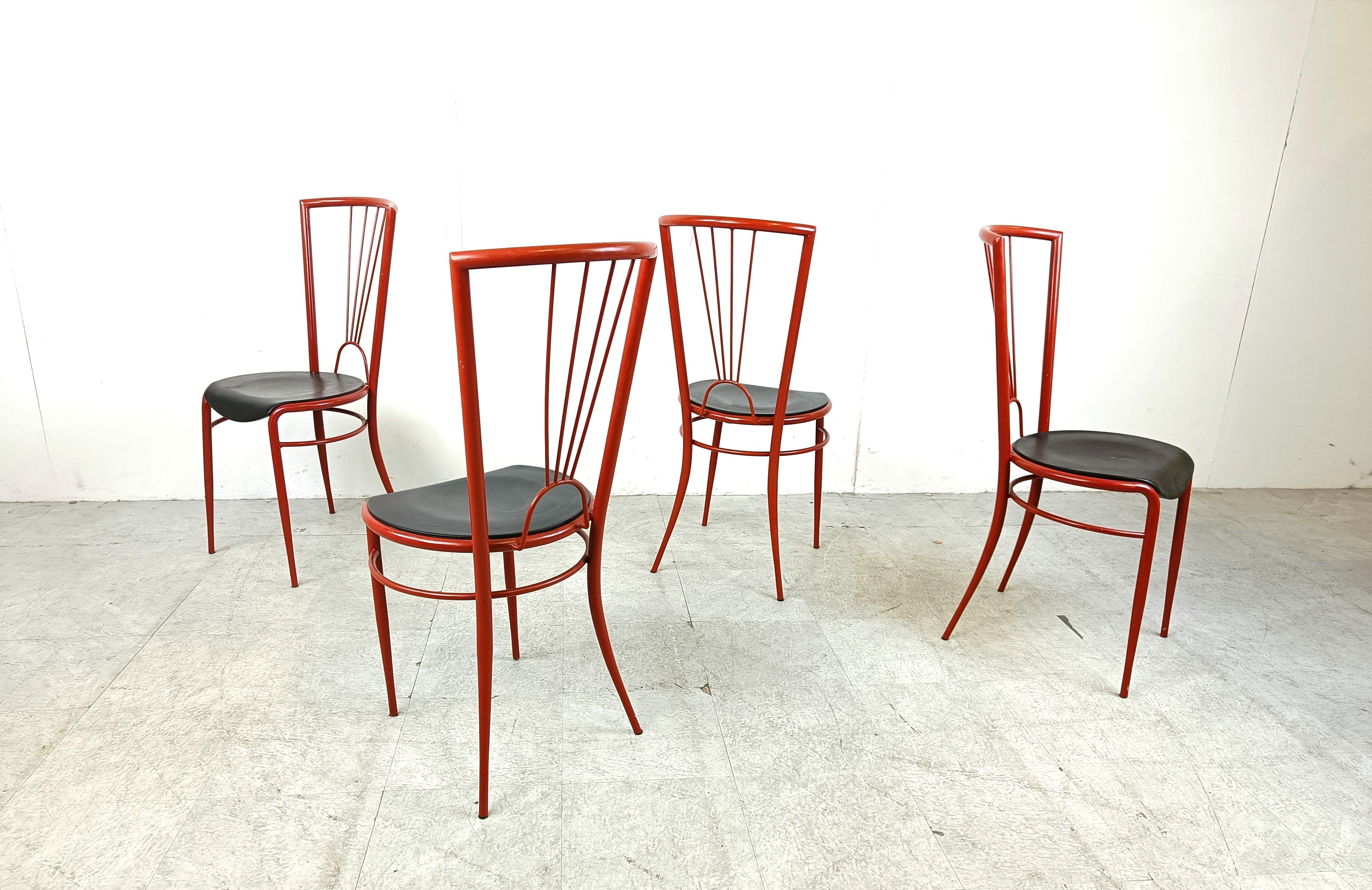 Late 20th Century Post modern dining chairs, 1980s For Sale