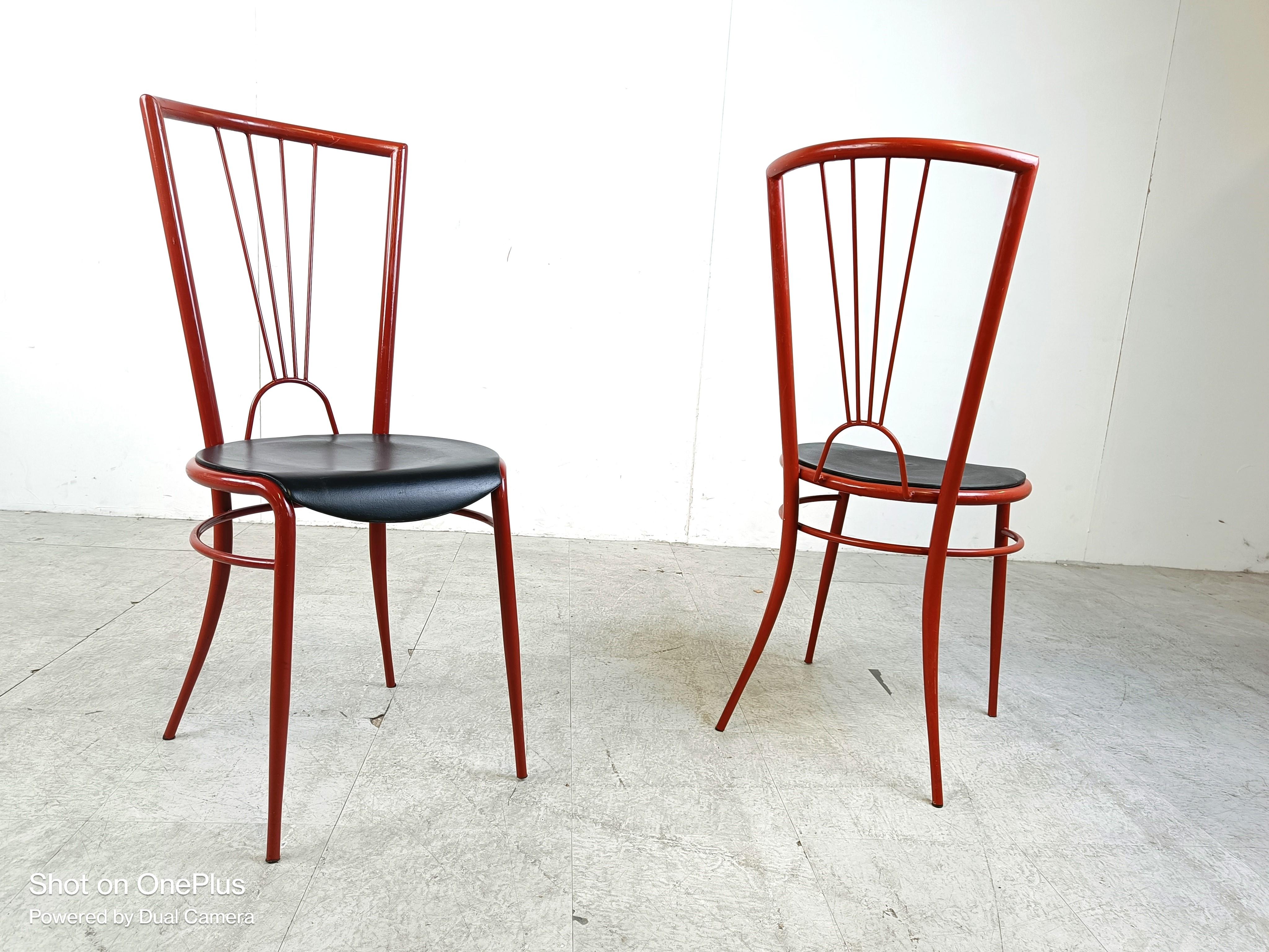 Post modern dining chairs, 1980s For Sale 1