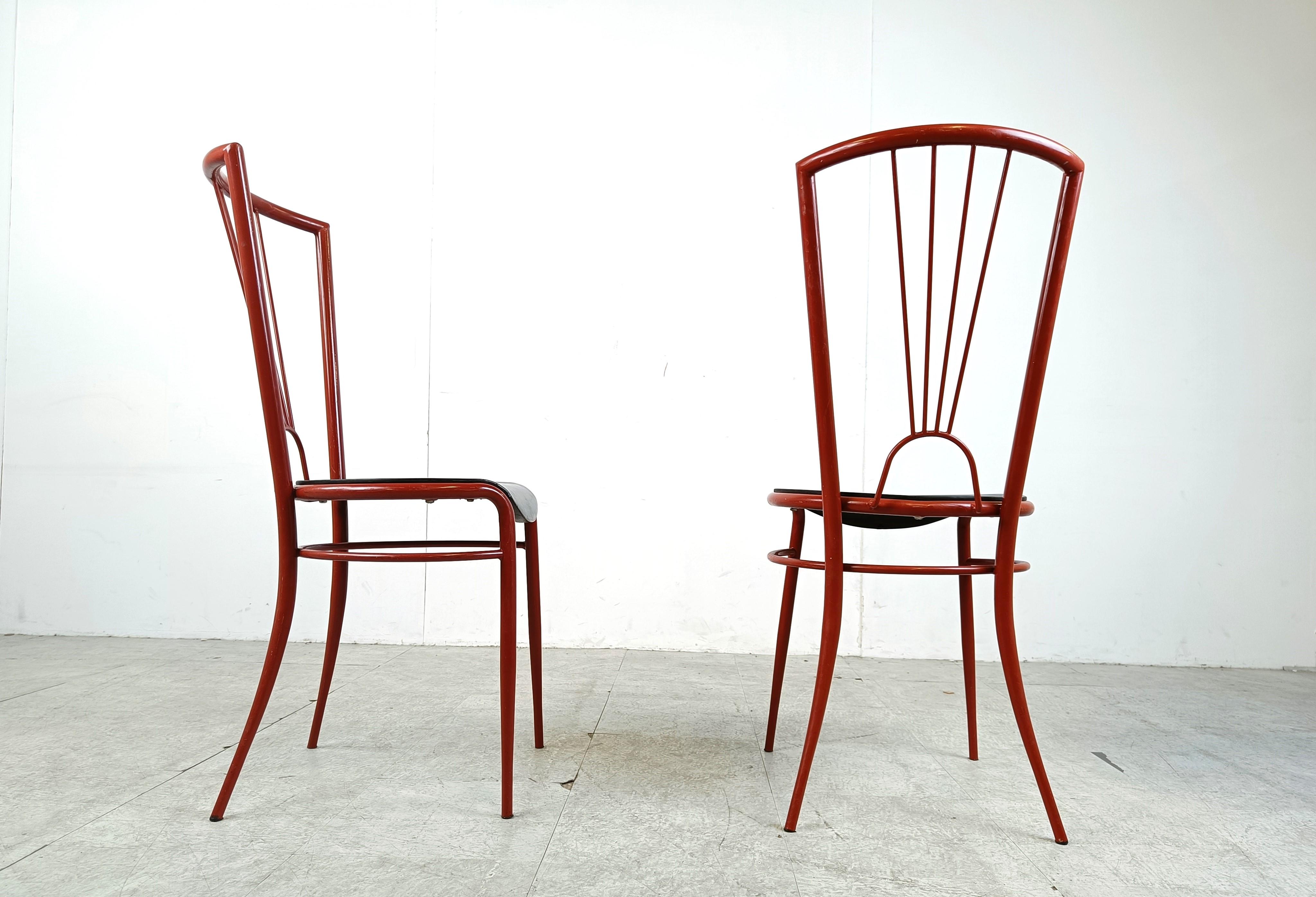 Post modern dining chairs, 1980s For Sale 2