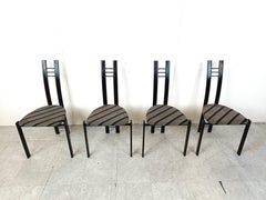 Post modern dining chairs, 1980s set of 4