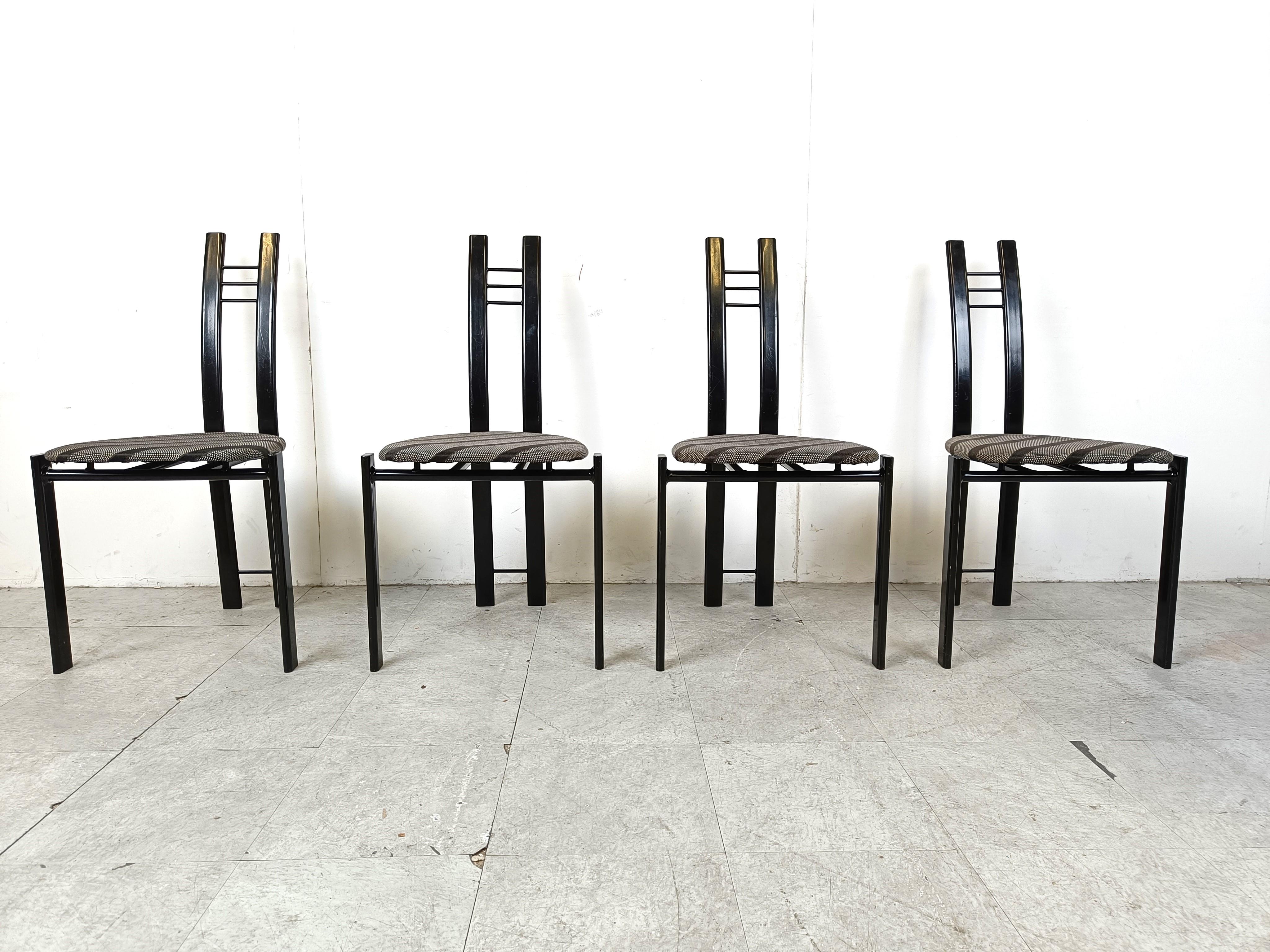 Mid-Century Modern Post modern dining chairs, 1980s set of 4 For Sale