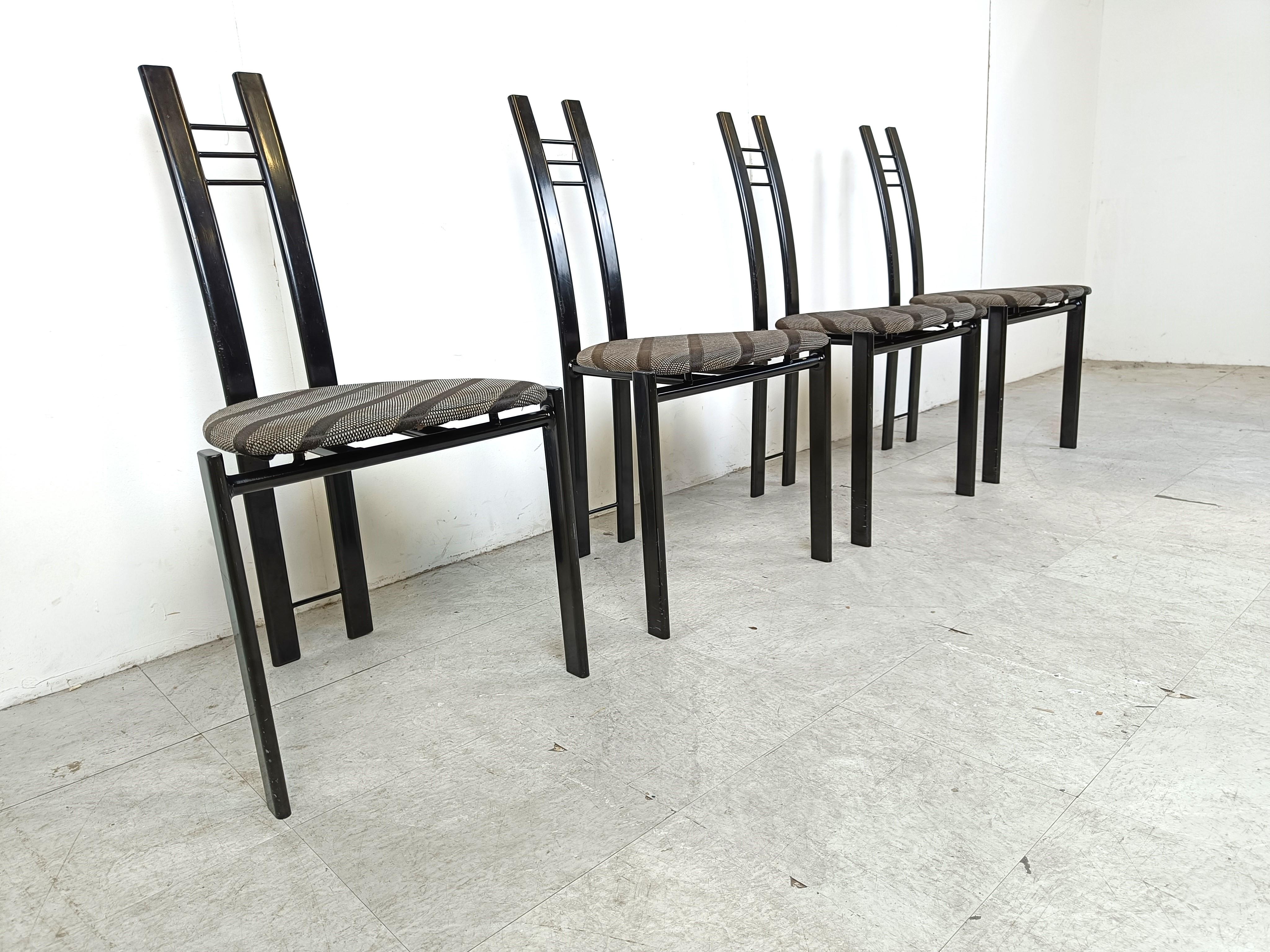 Late 20th Century Post modern dining chairs, 1980s set of 4 For Sale