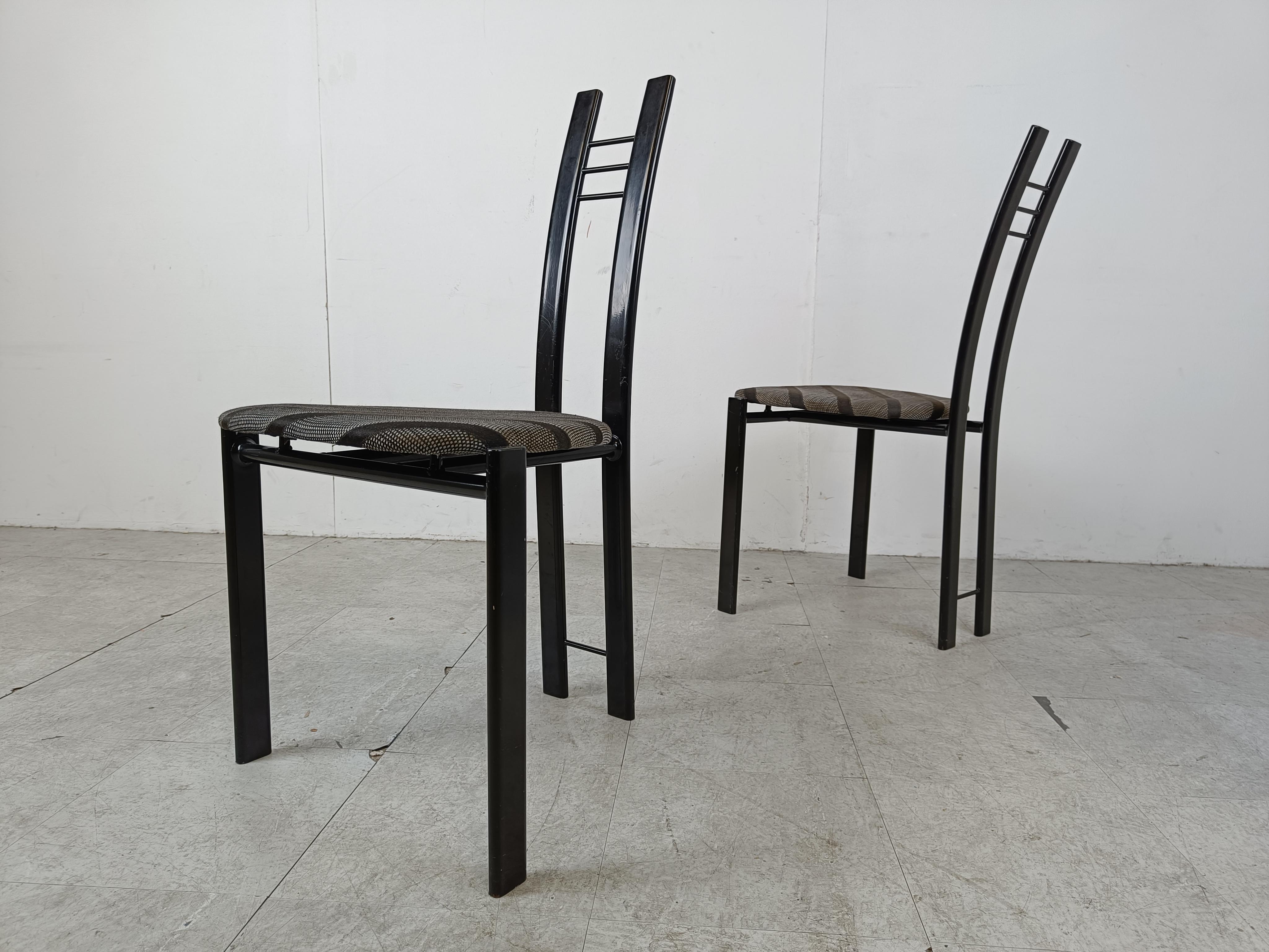 Post modern dining chairs, 1980s set of 4 For Sale 1