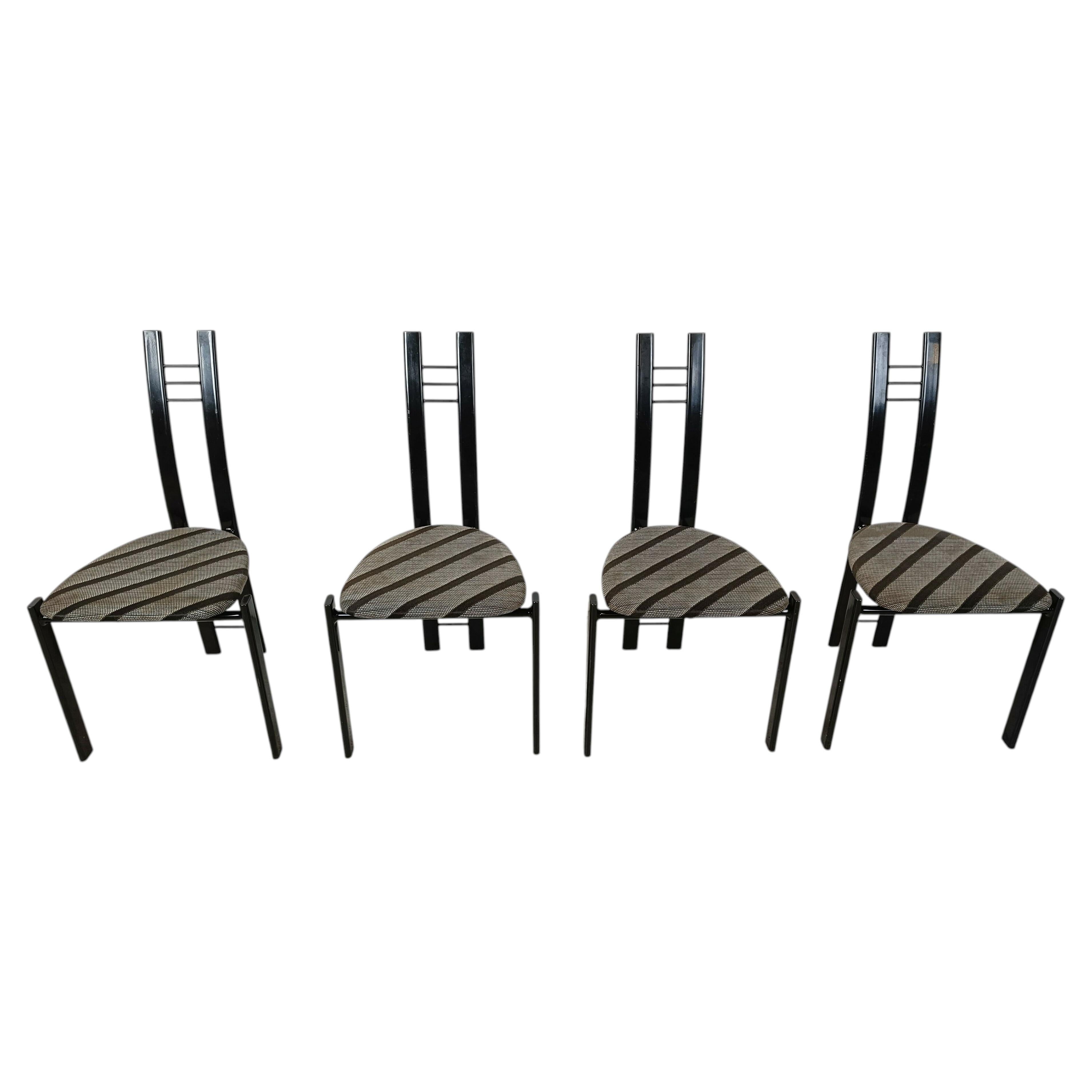 Post modern dining chairs, 1980s set of 4