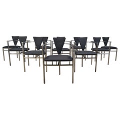 Postmoderne Esszimmerstühle von Belgo chrom, Satz von 10 - 1980er