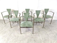 Post modern dining chairs by Belgo chrom, set of 6 - 1980s