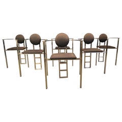 Post modern dining chairs by Belgochrom, 1980s - set of 6