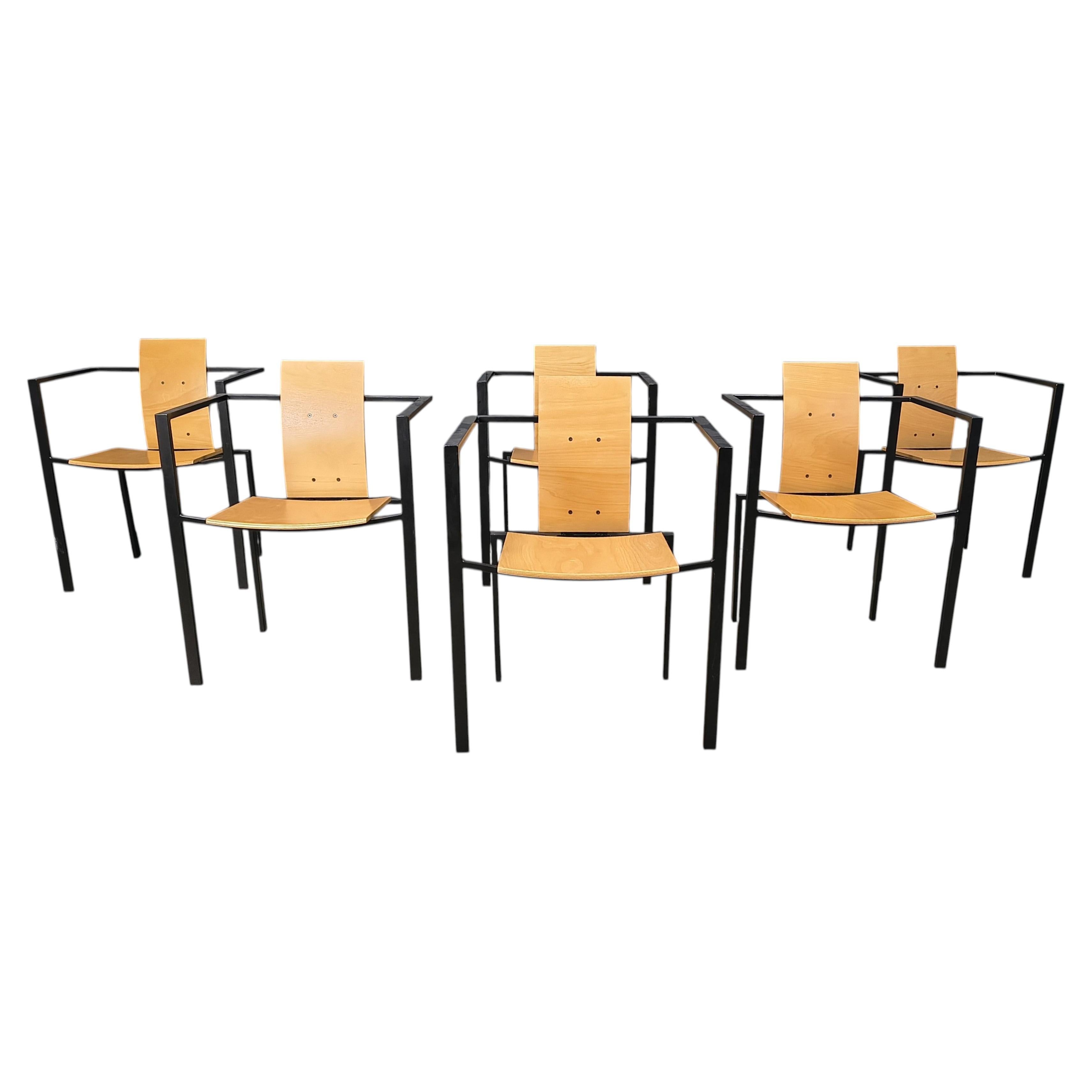 Post modern Dining Chairs by Karl Friedrich Förster for KFF, 1980s, Set of 6
