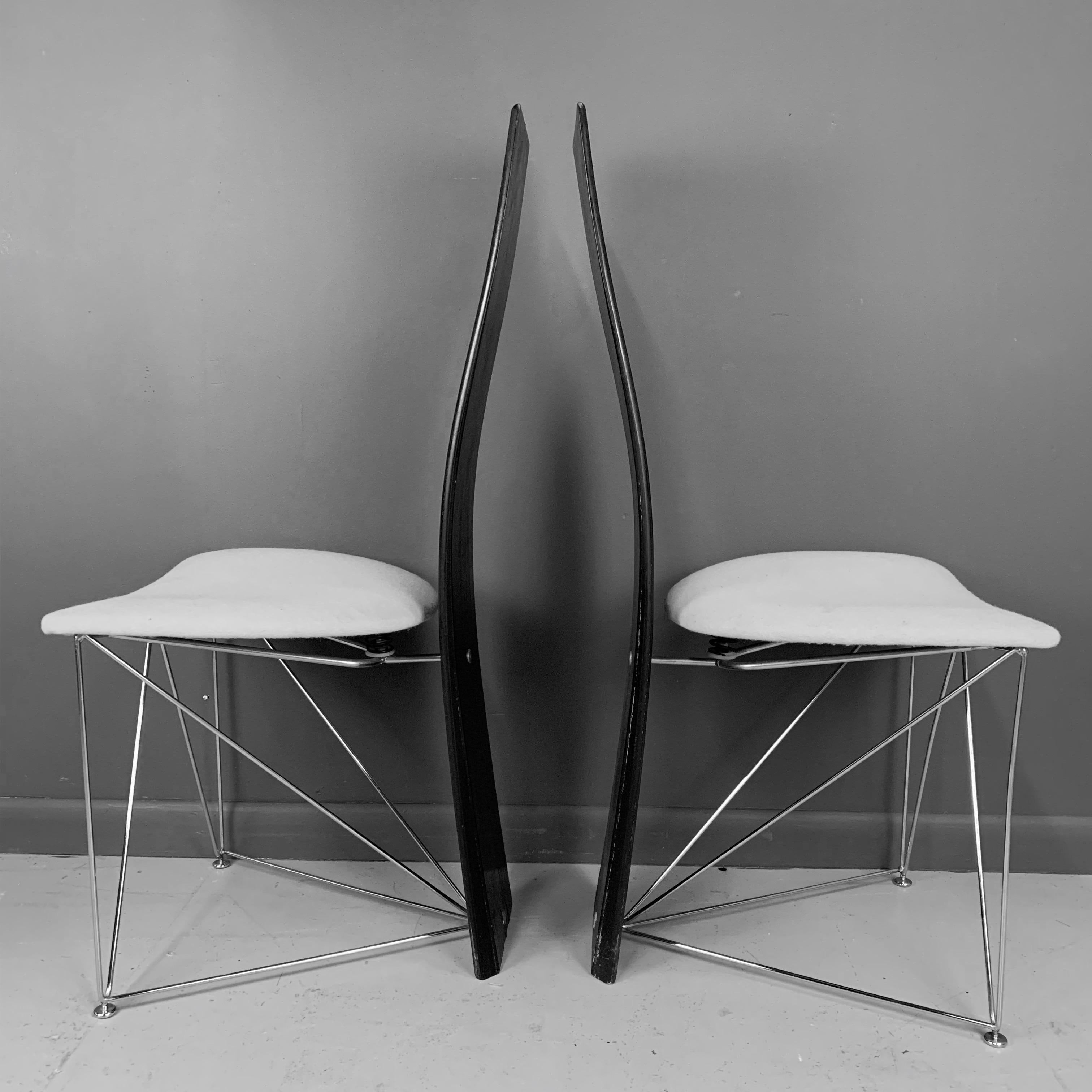 Postmodern Dining Chairs by Torstein Flatøy for Bahus 1980 Set of 4 In Good Condition In Philadelphia, PA