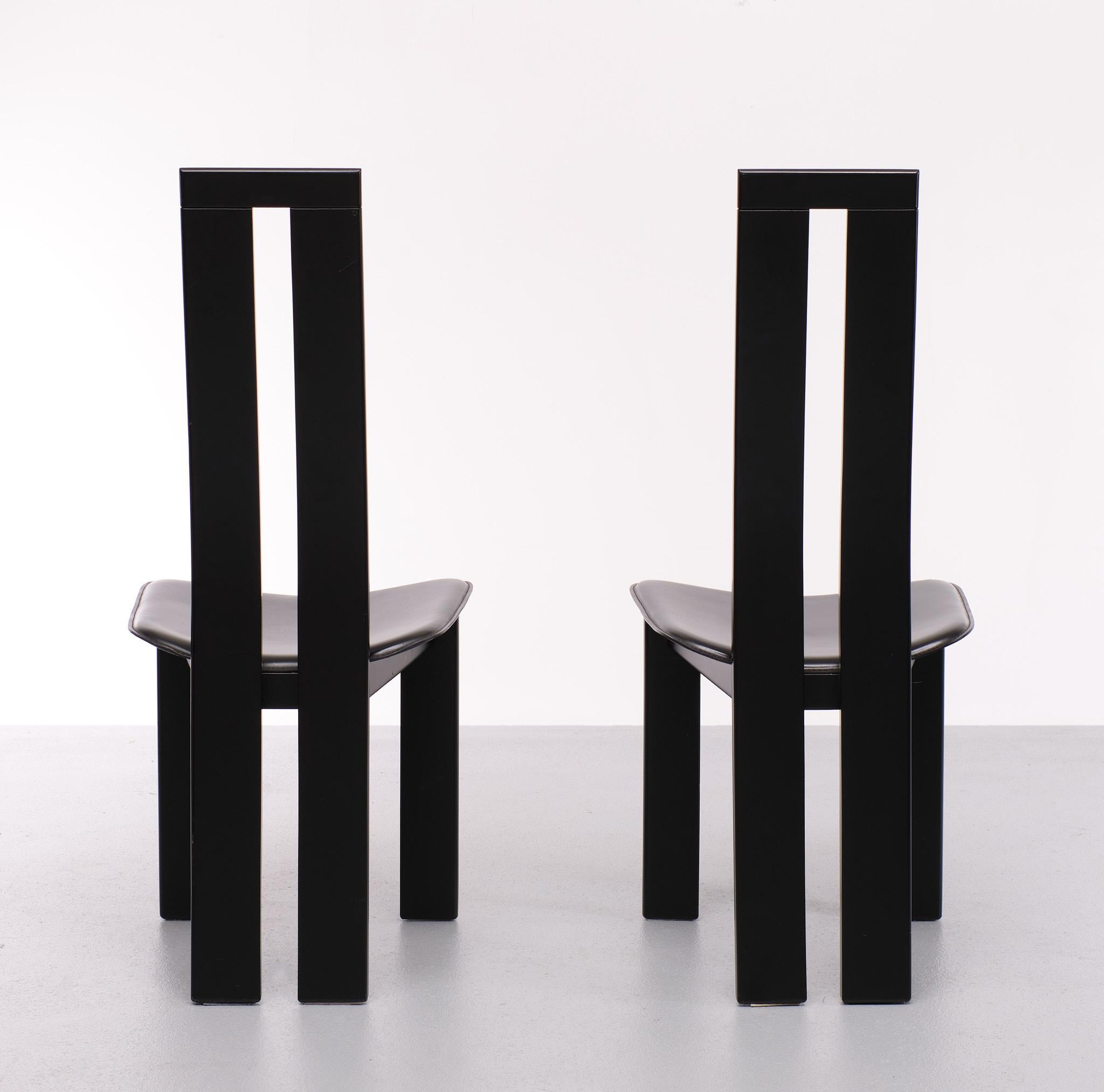 Beech Post Modern Dining Chairs Pietro Constantini Italy 1970s