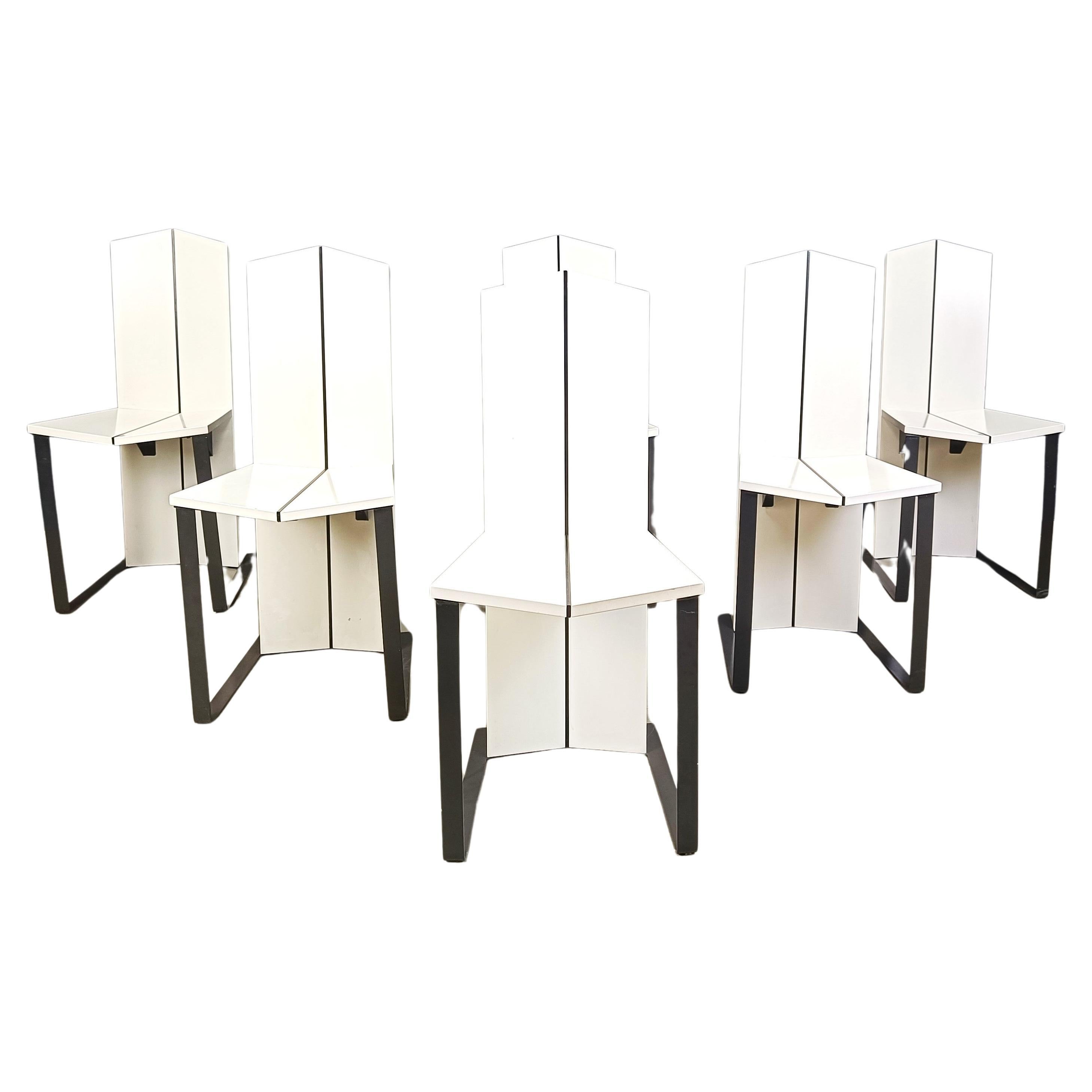 Post modern dining chairs, set of 6 - 1980s