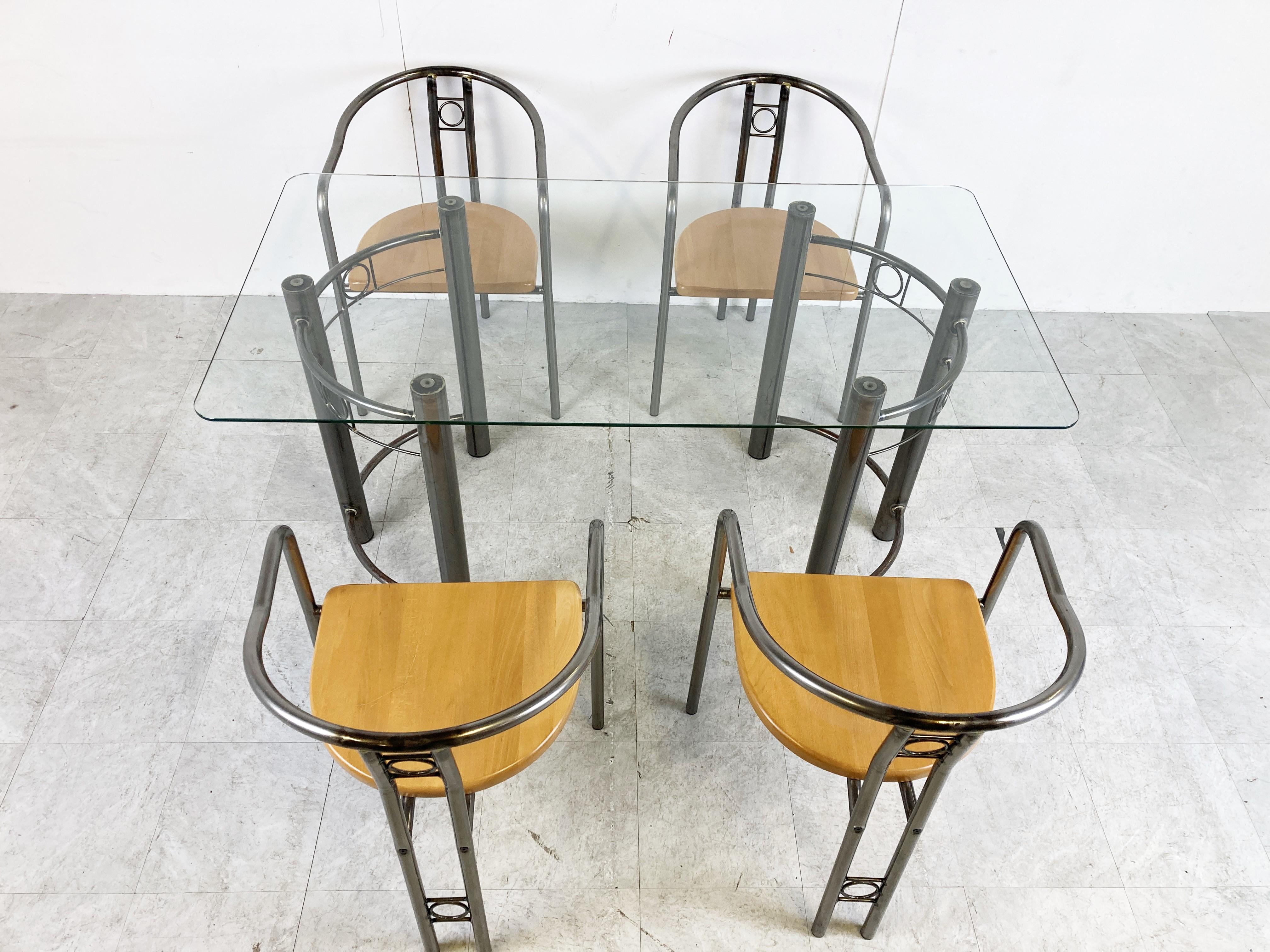 Belgian Post Modern Dining Room Set, 1980s For Sale