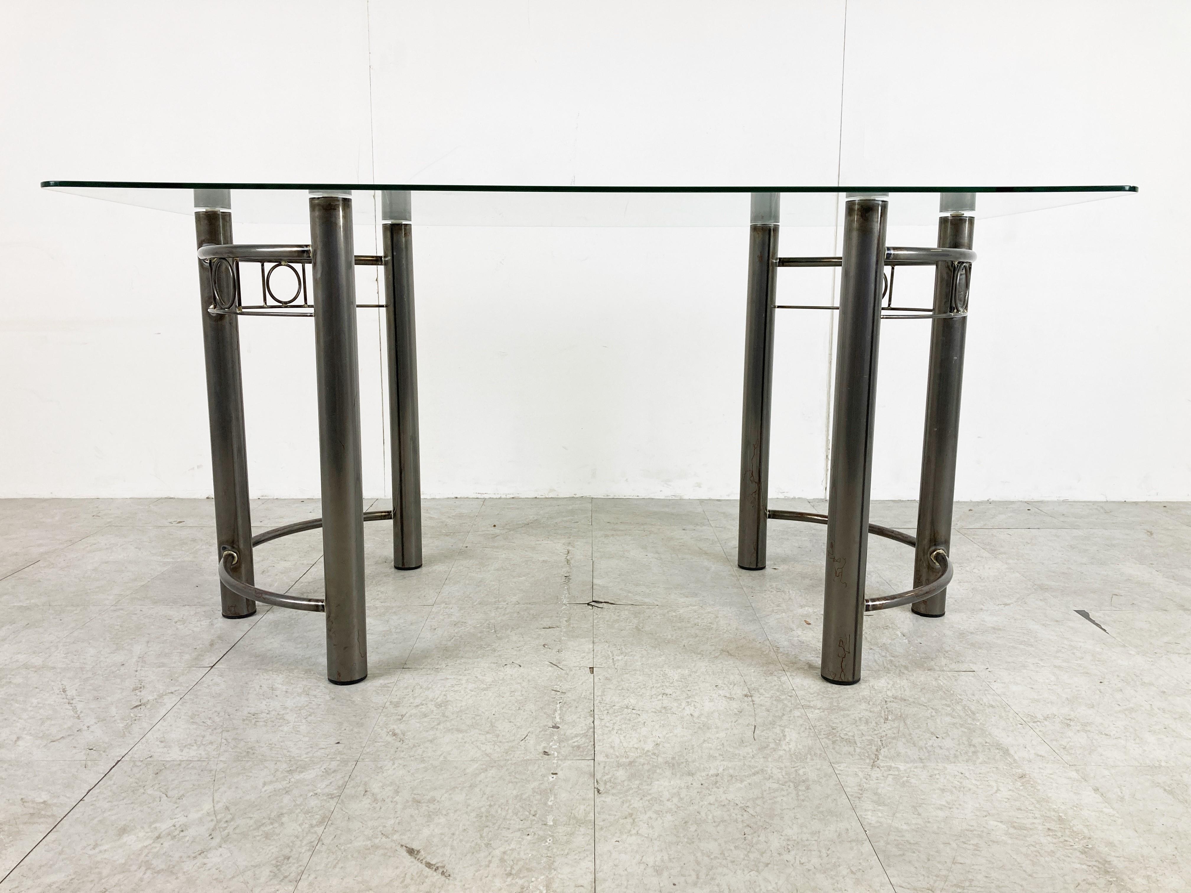 Métal Ensemble de salle à manger post-moderne, années 1980 en vente