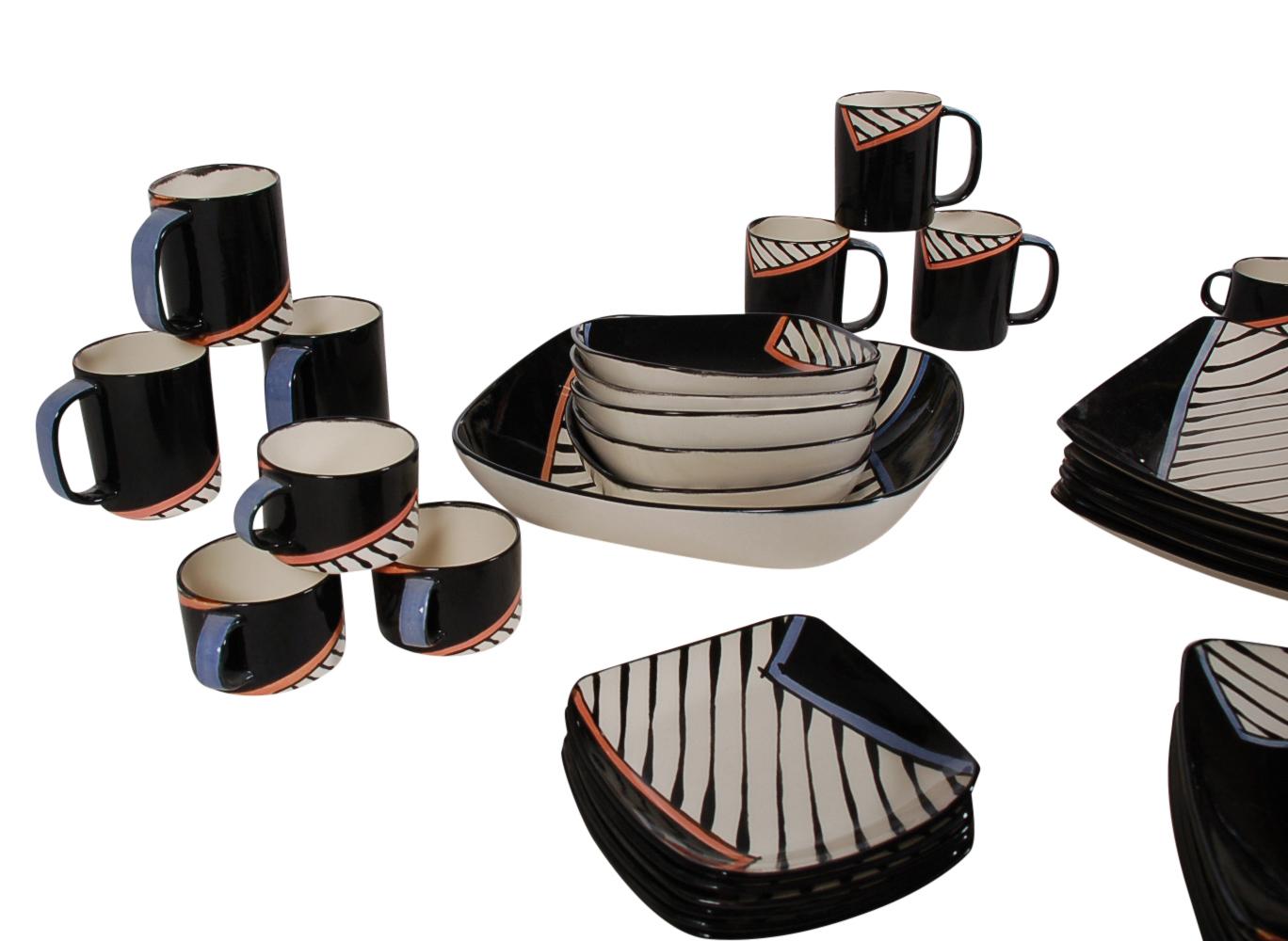 American Postmodern Dinnerware Set by Dorothy Hafner for Tiffany & Co. 