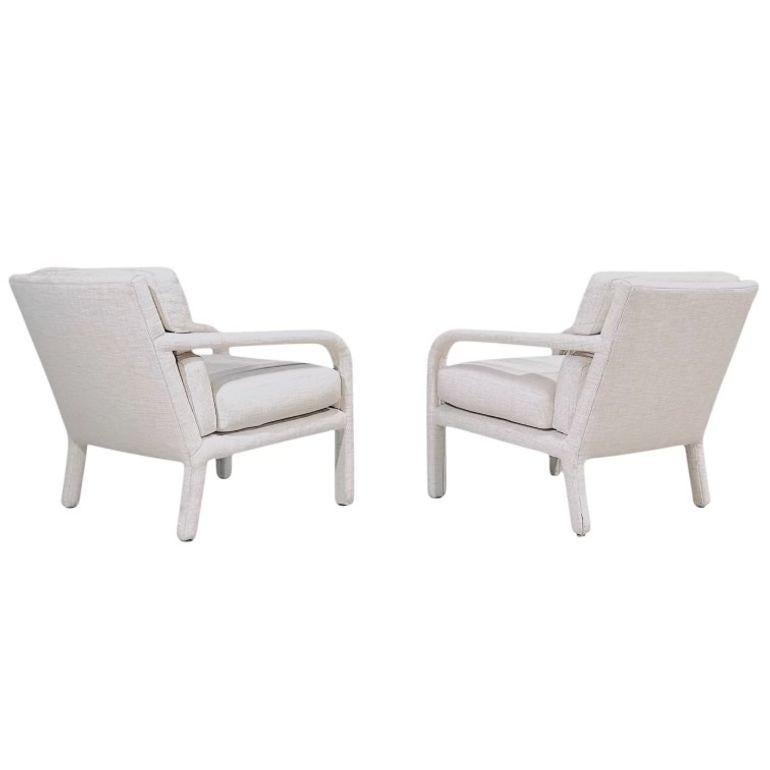 American Post Modern Directional Open Arm Lounge Chairs, 1980 For Sale