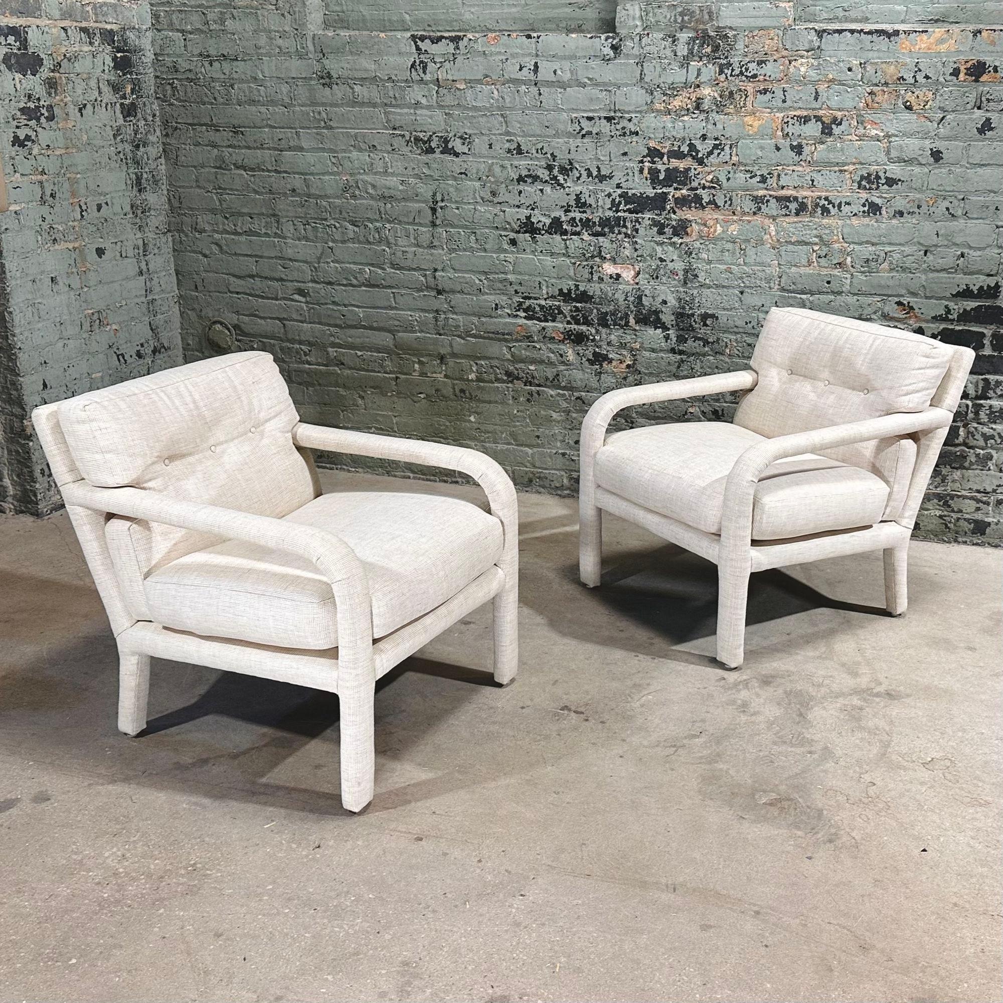 Late 20th Century Post Modern Directional Open Arm Lounge Chairs, 1980 For Sale