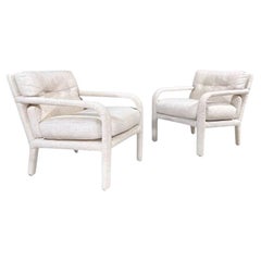 Post Modern Directional Open Arm Lounge Chairs, 1980