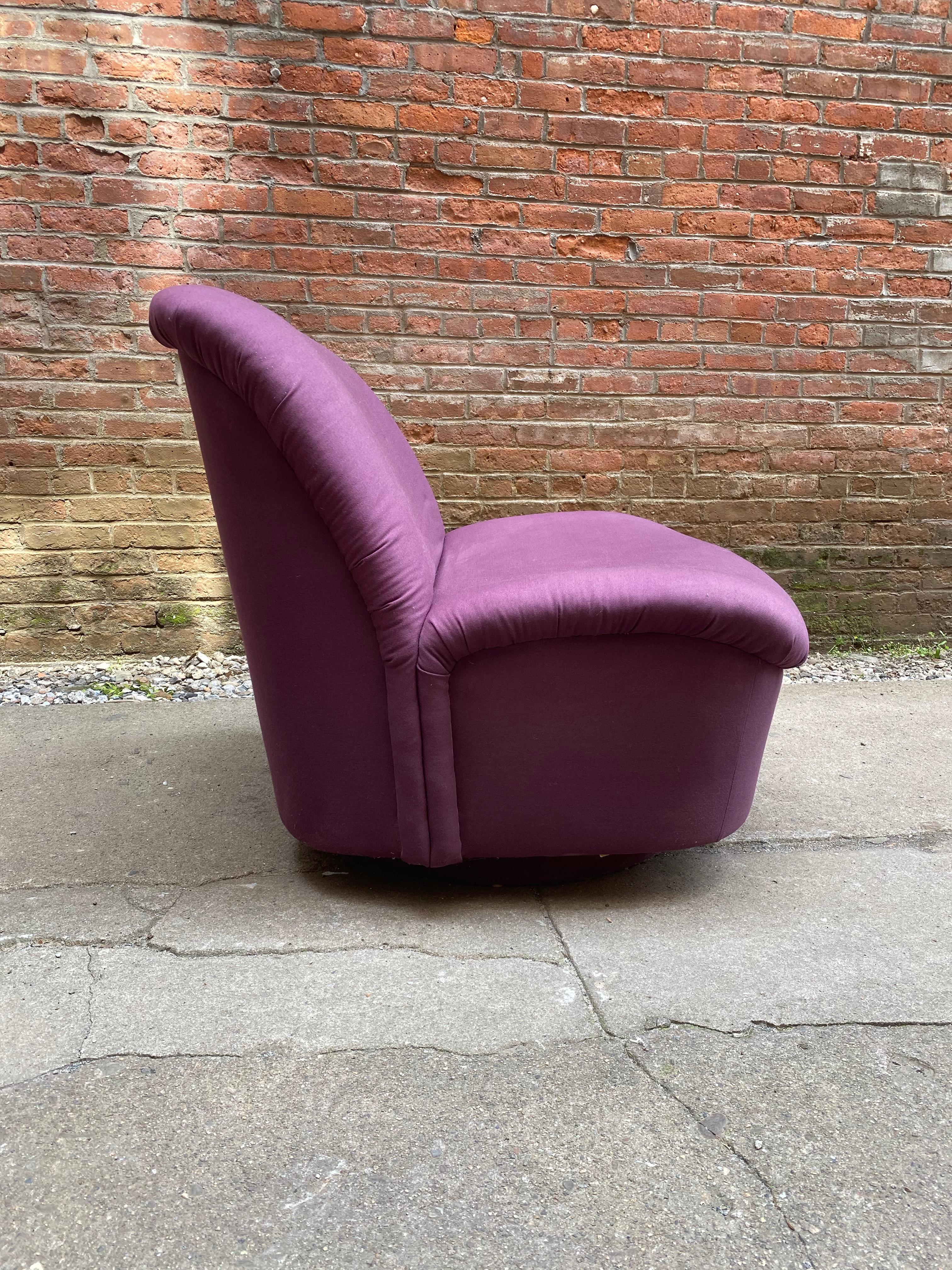 Late 20th Century Postmodern Directional Swivel Lounge Chair