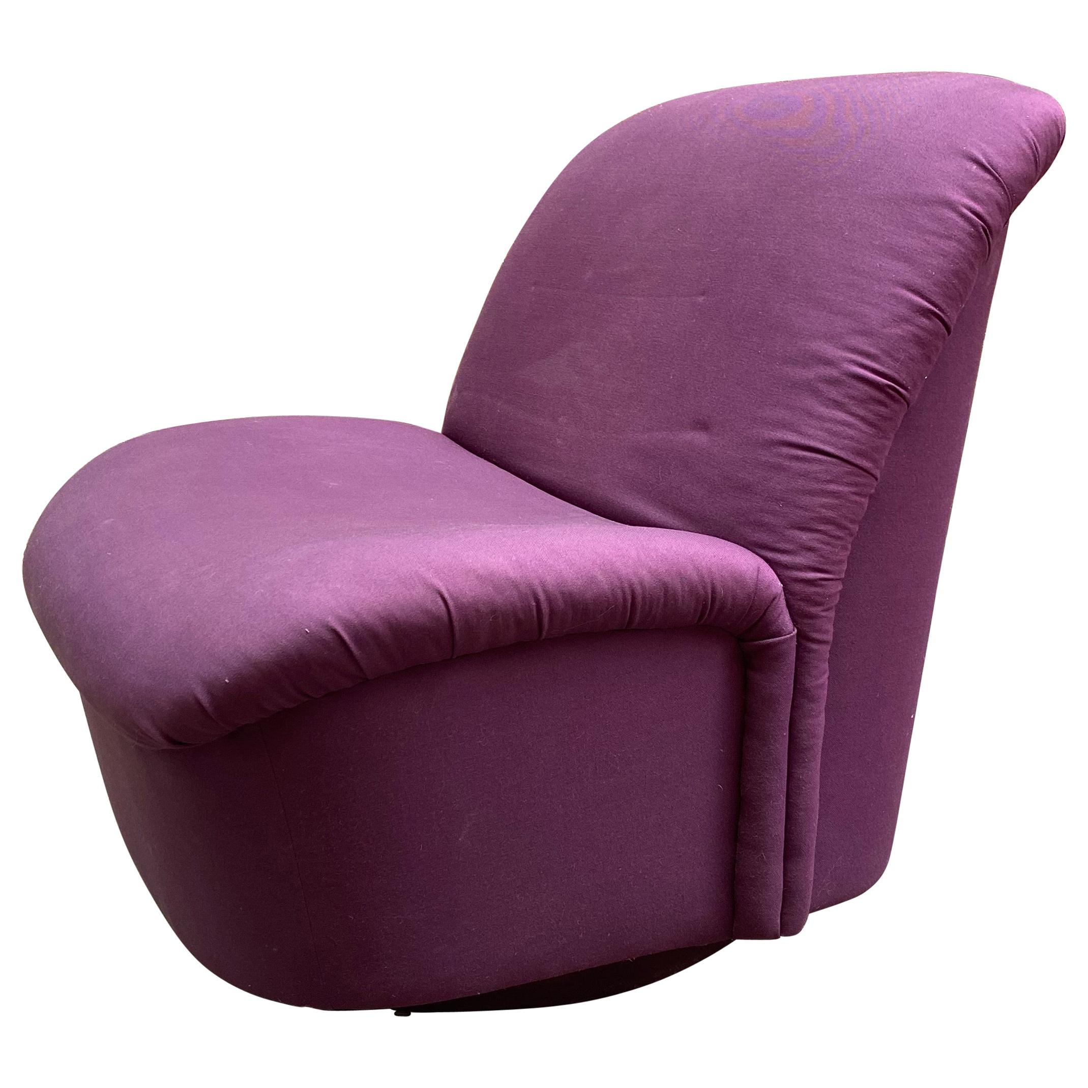 Postmodern Directional Swivel Lounge Chair