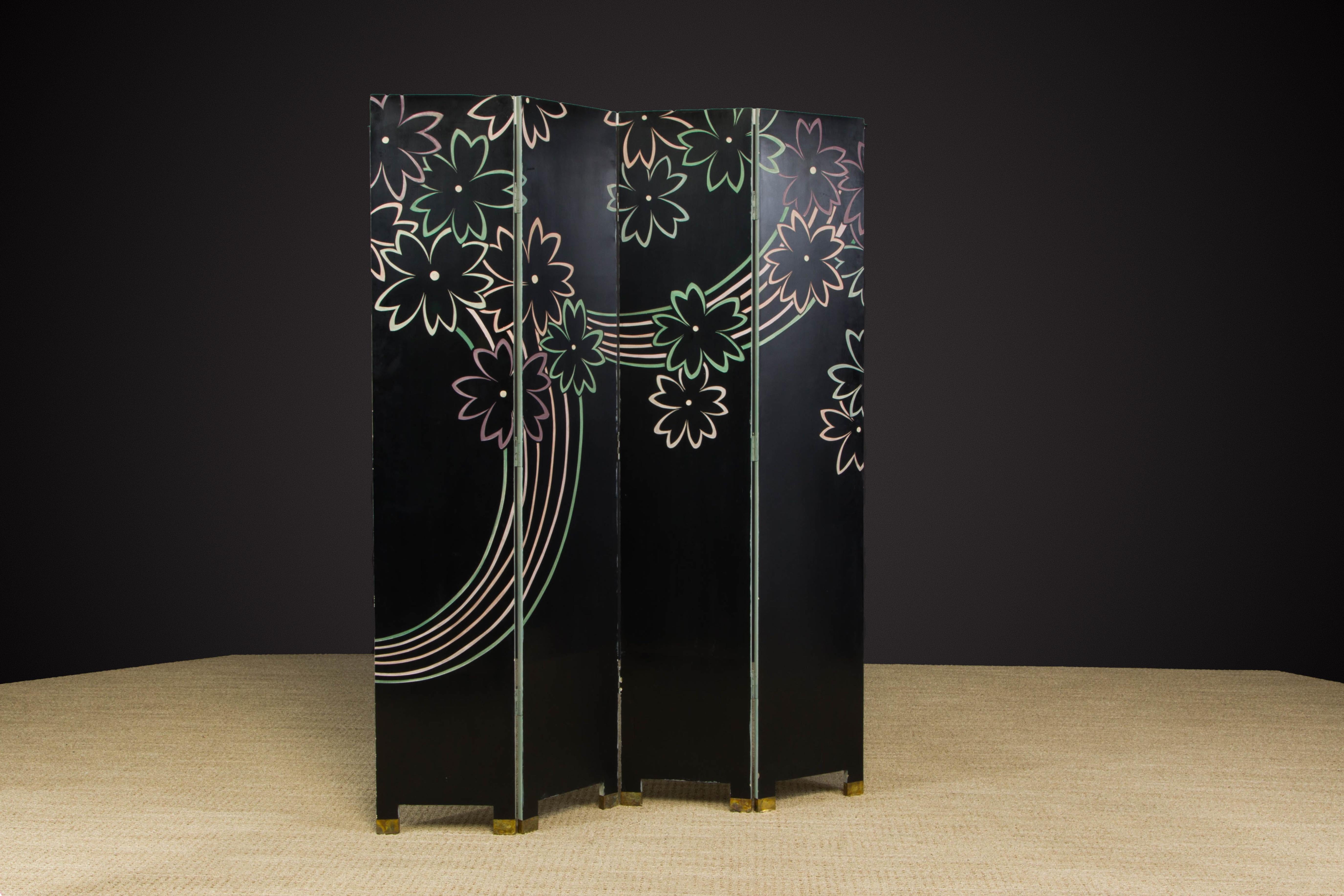Post-Modern Double Sided Folding Screen Attributed to Maitland Smith, c 1980s 7