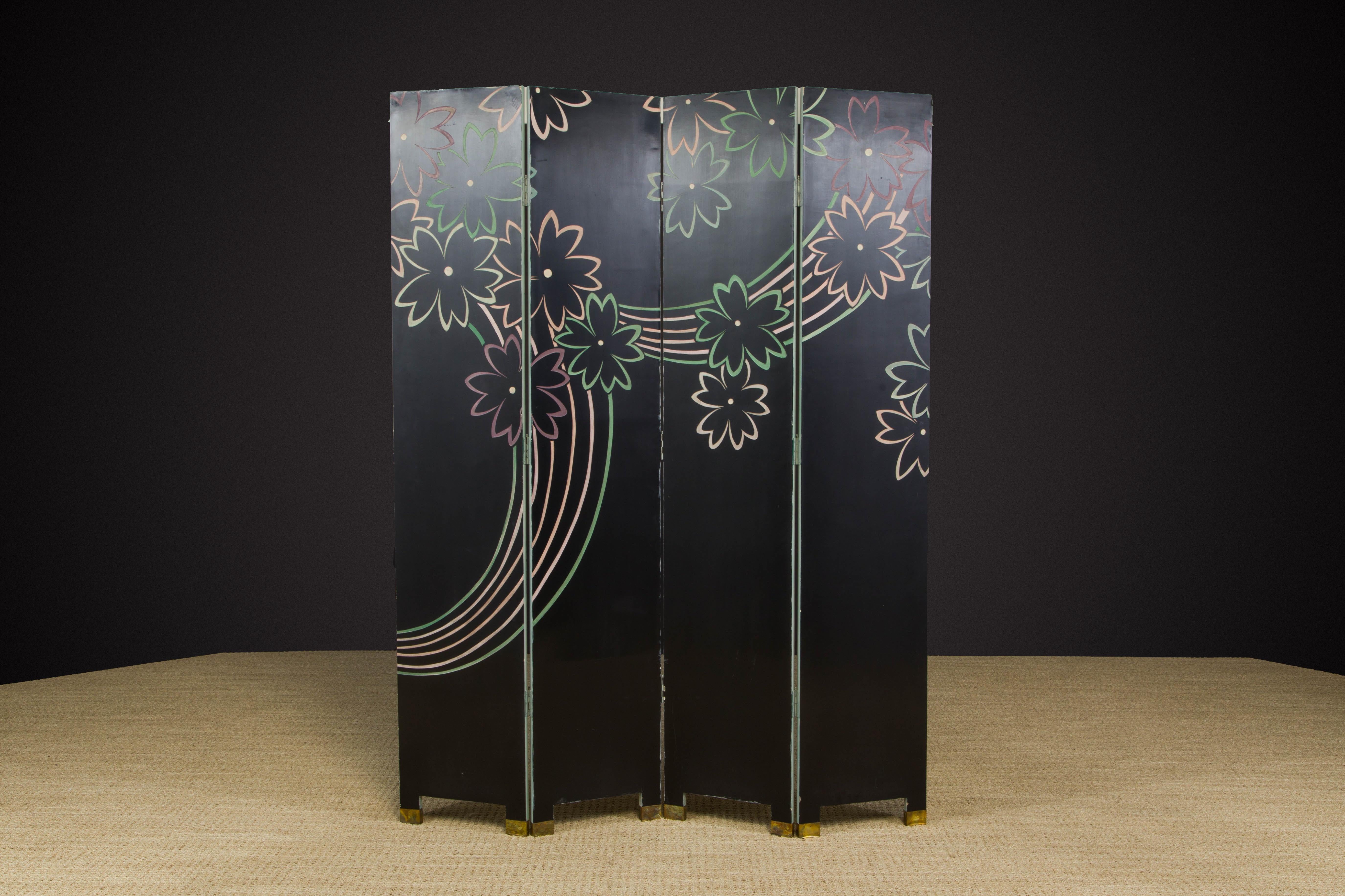 Post-Modern Double Sided Folding Screen Attributed to Maitland Smith, c 1980s 8