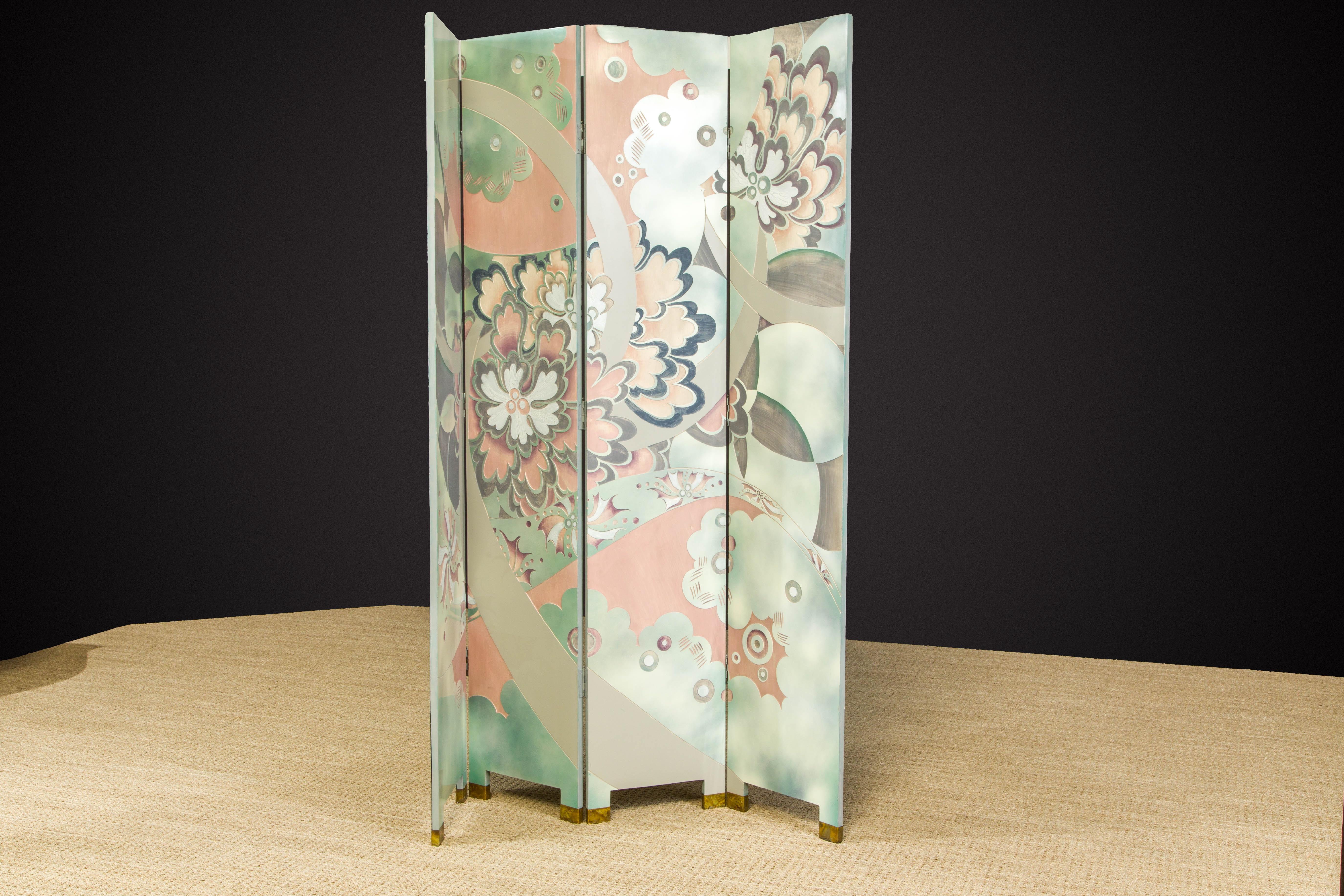Post-Modern Double Sided Folding Screen Attributed to Maitland Smith, c 1980s 14